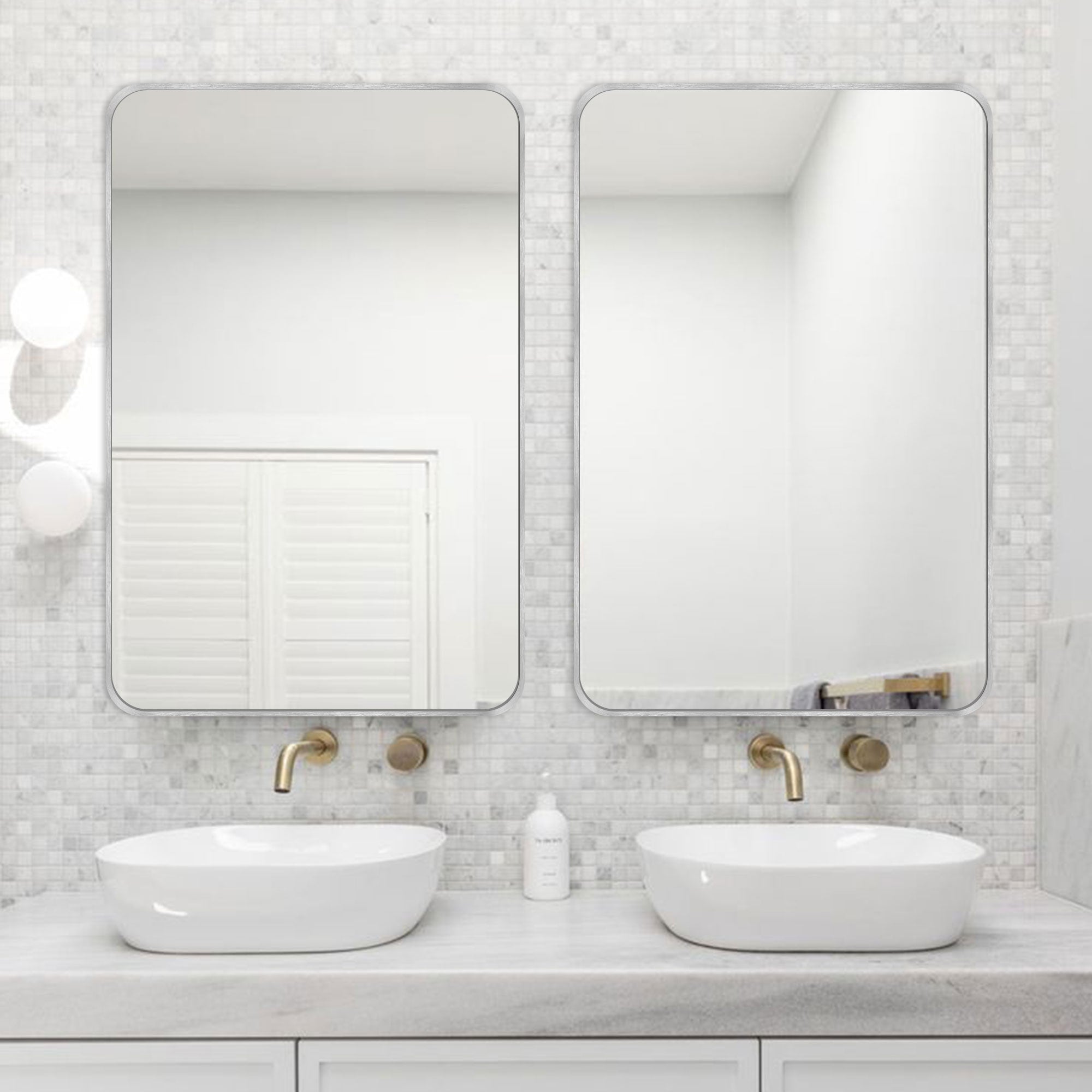 Wall Mount Bathroom Rectangle Vanity Mirror (Horizontal/Vertical)