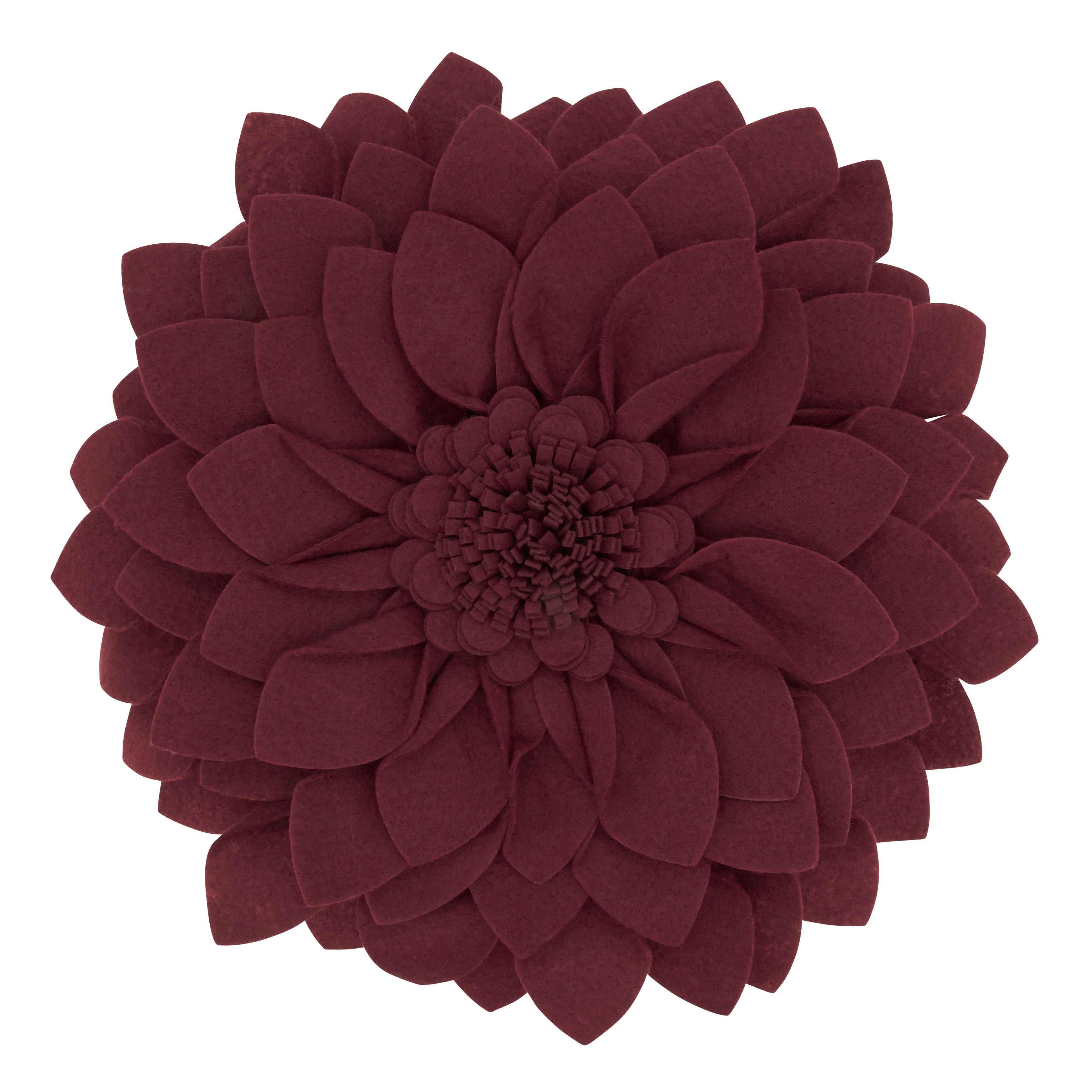 Felt Flower Design Throw Pillow