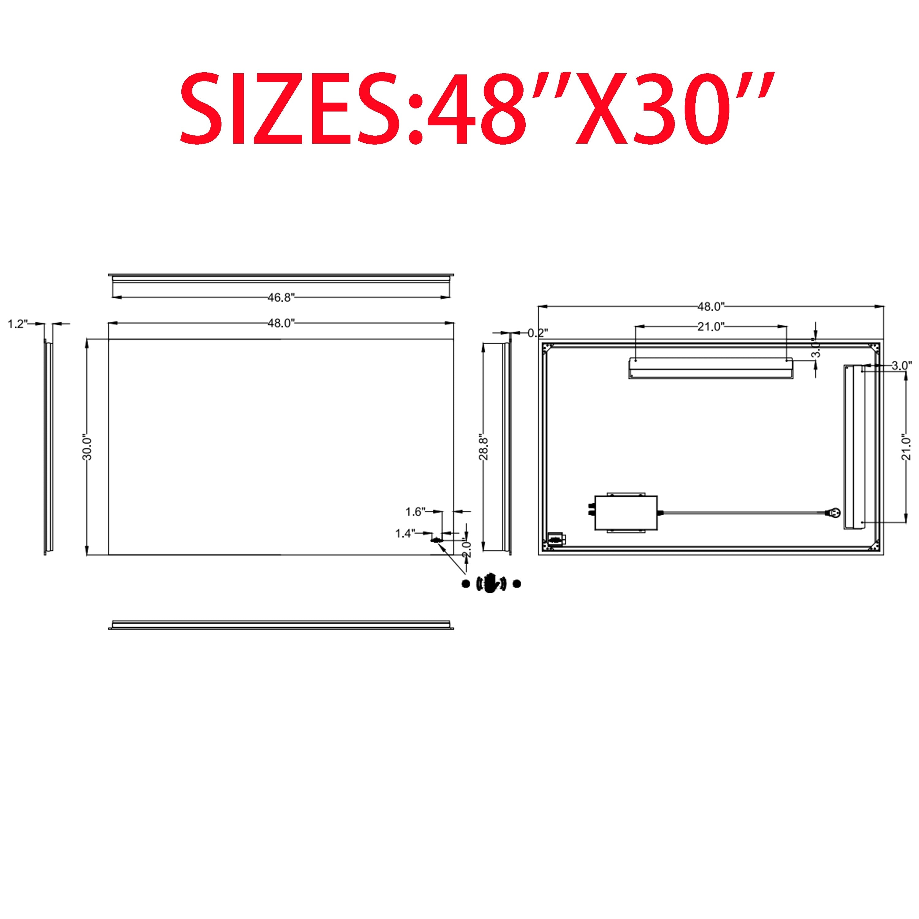 CB HOME LED Bathroom Vanity Mirror, Lighted Wall Mounted Mirror, Hand Wave Sensor Dimmable Backlit Frameless Mirror