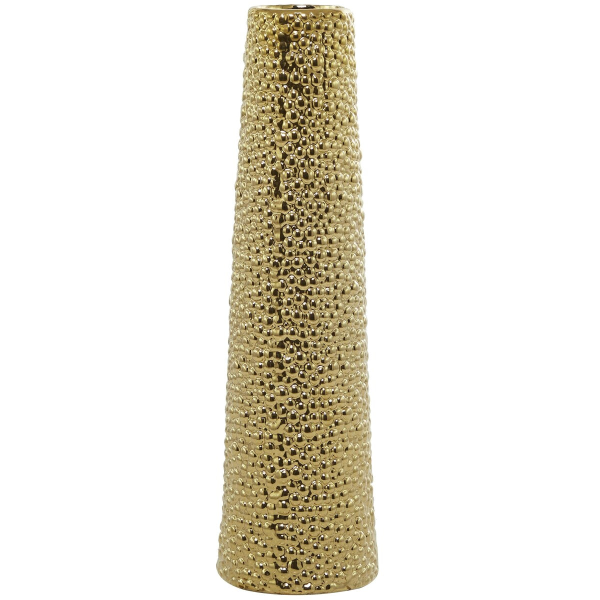 Ceramic Tall Cone Decorative Vase with Bubble Texture - Silver, White, Black, Gold - Roche River Decor