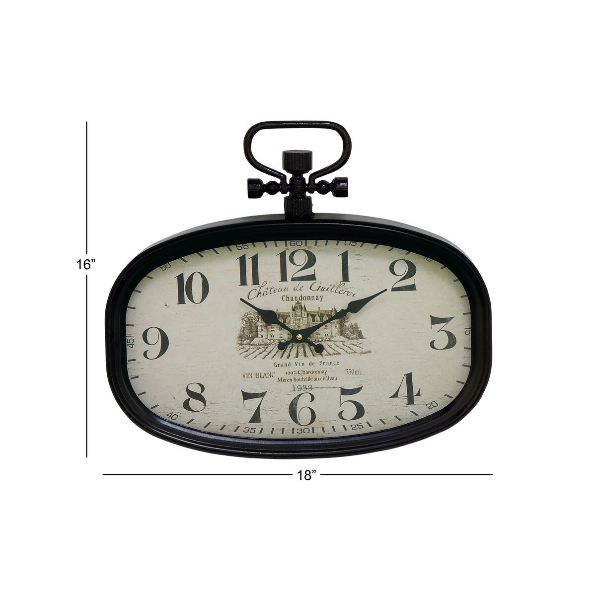 Metal Pocket Watch Style Decorative Wall Clock - White - Roche River Decor