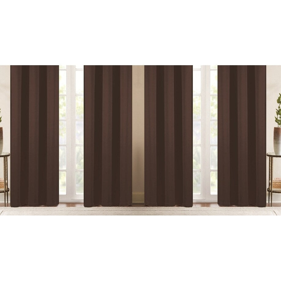 J&V Textiles 4 Panels Room Darkening Thermal Insulated Blackout Grommet Window Curtain Panels for Living Room - 38X84