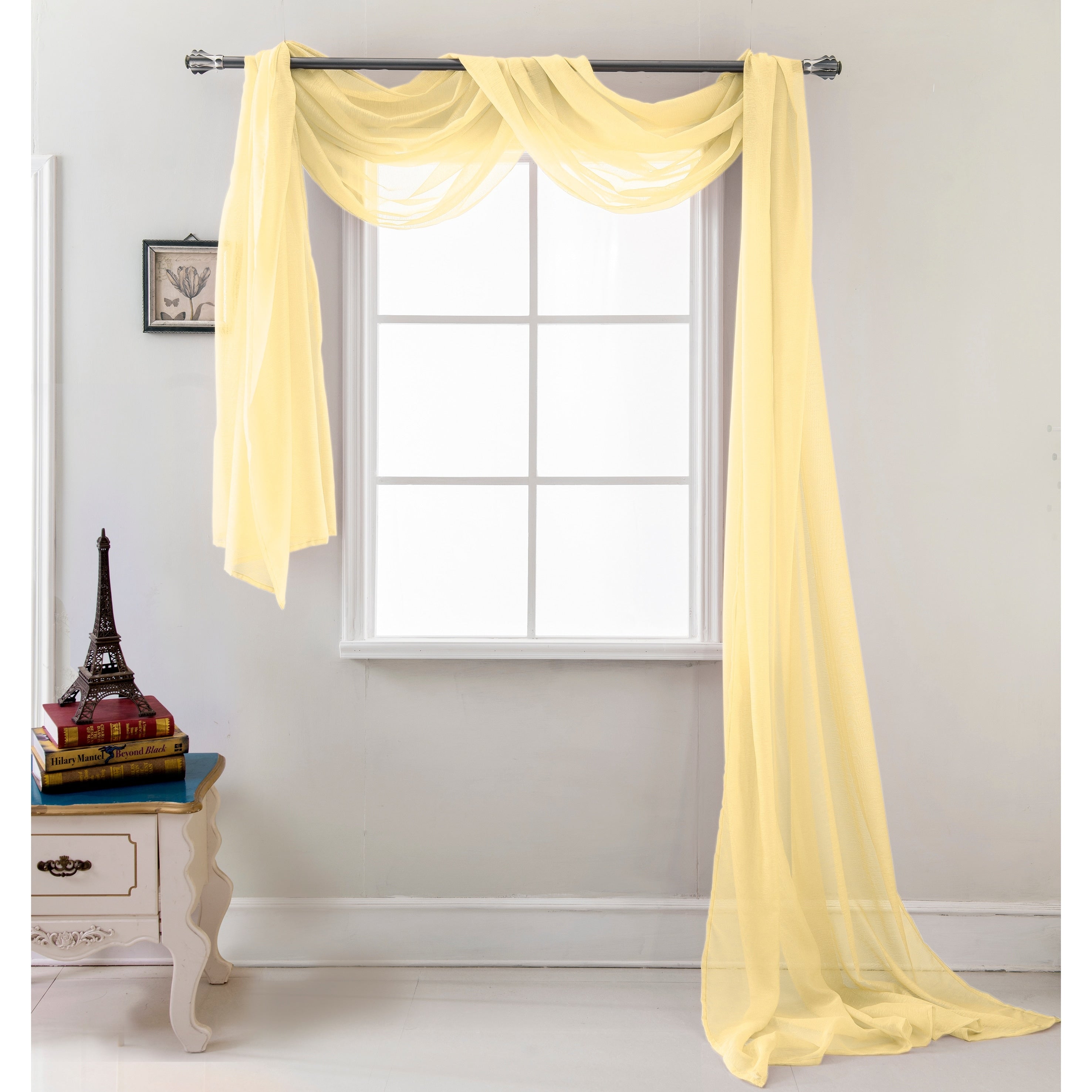 Celine Solid Sheer Curtain Canopy Bed Wedding Scarf