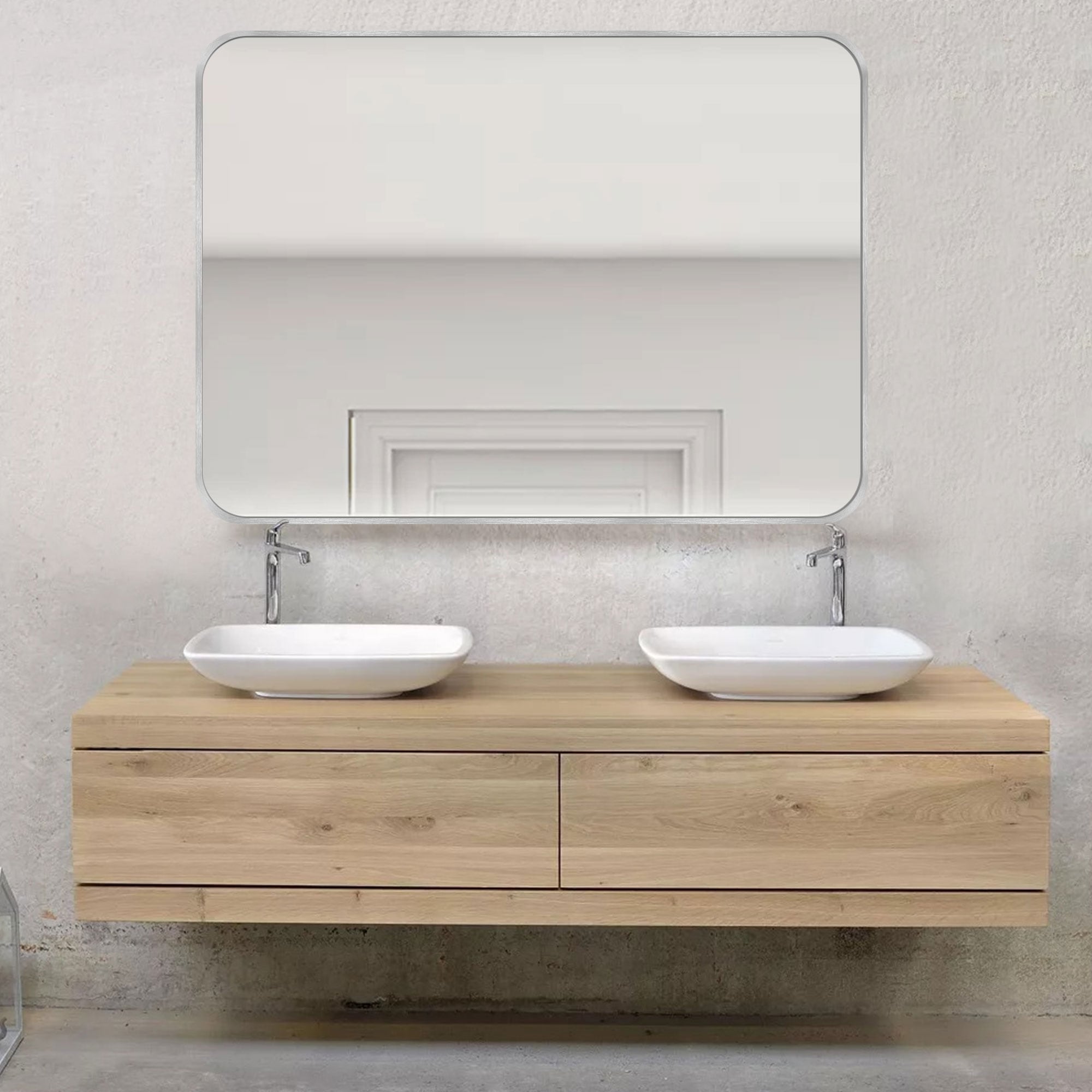 Wall Mount Bathroom Rectangle Vanity Mirror (Horizontal/Vertical)