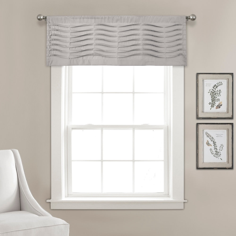 Porch & Den Kinnaman Wave Texture Window Curtain Valance - 18l x 52w - 18l x 52w