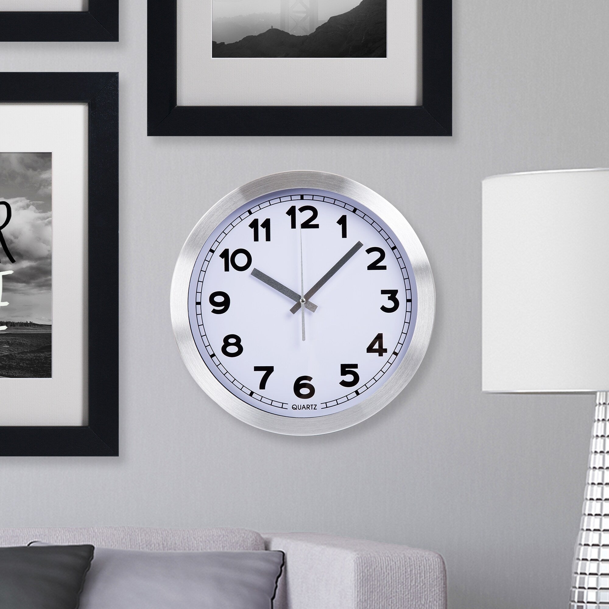 Everyday Home 12-Inch Brushed Aluminum Wall Clock