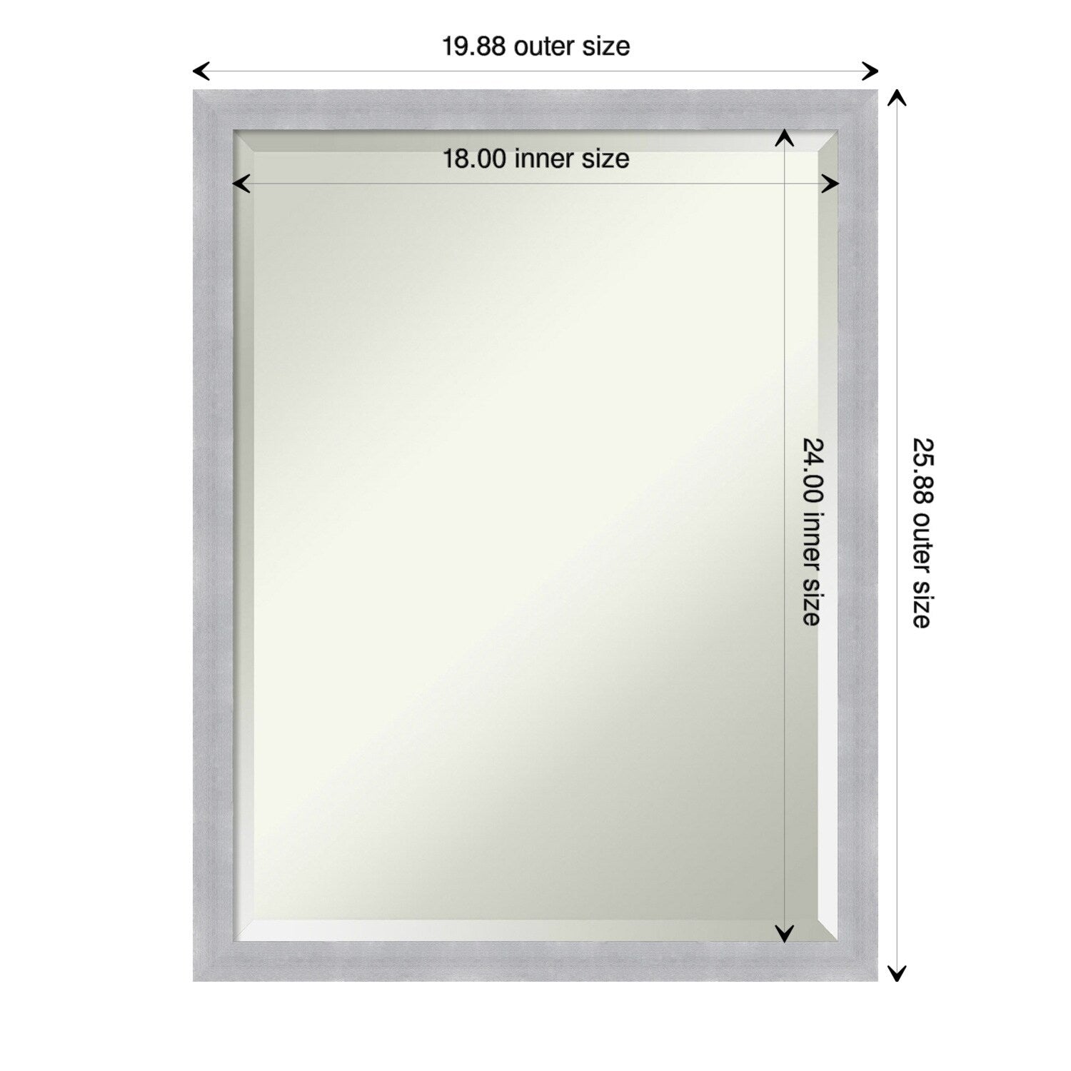 Beveled Wall Mirror - Grace Brushed Gold Narrow Frame