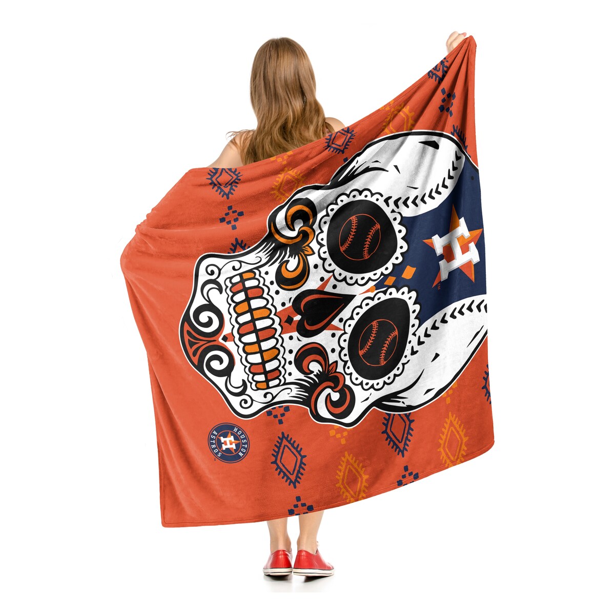 MLB Candy Skull Houston Astros Silk Touch Throw