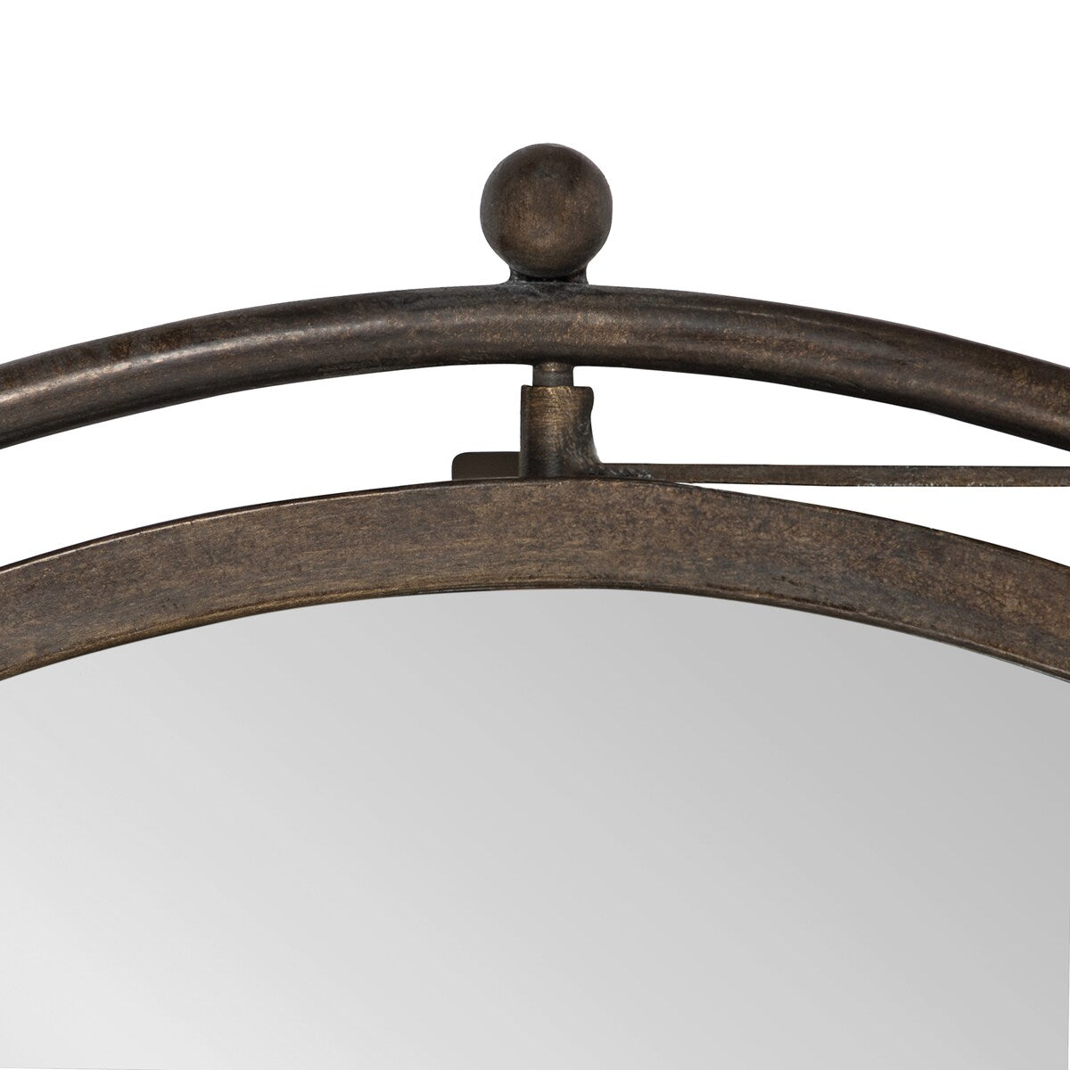 Kate and Laurel Baron Rustic Pivot Mirror, 21 Diameter, Raw Iron