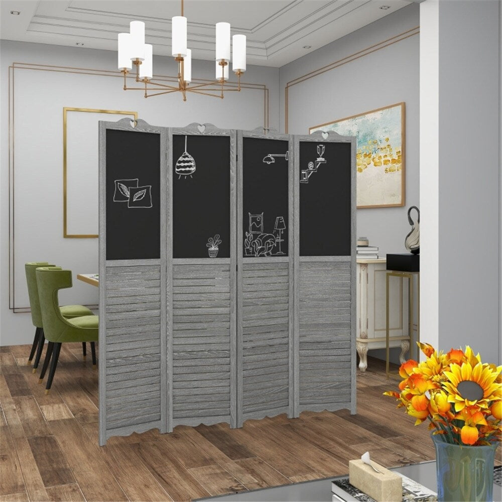 Paneled Wood Room Divider Folding Screen Privacy Screen Partition