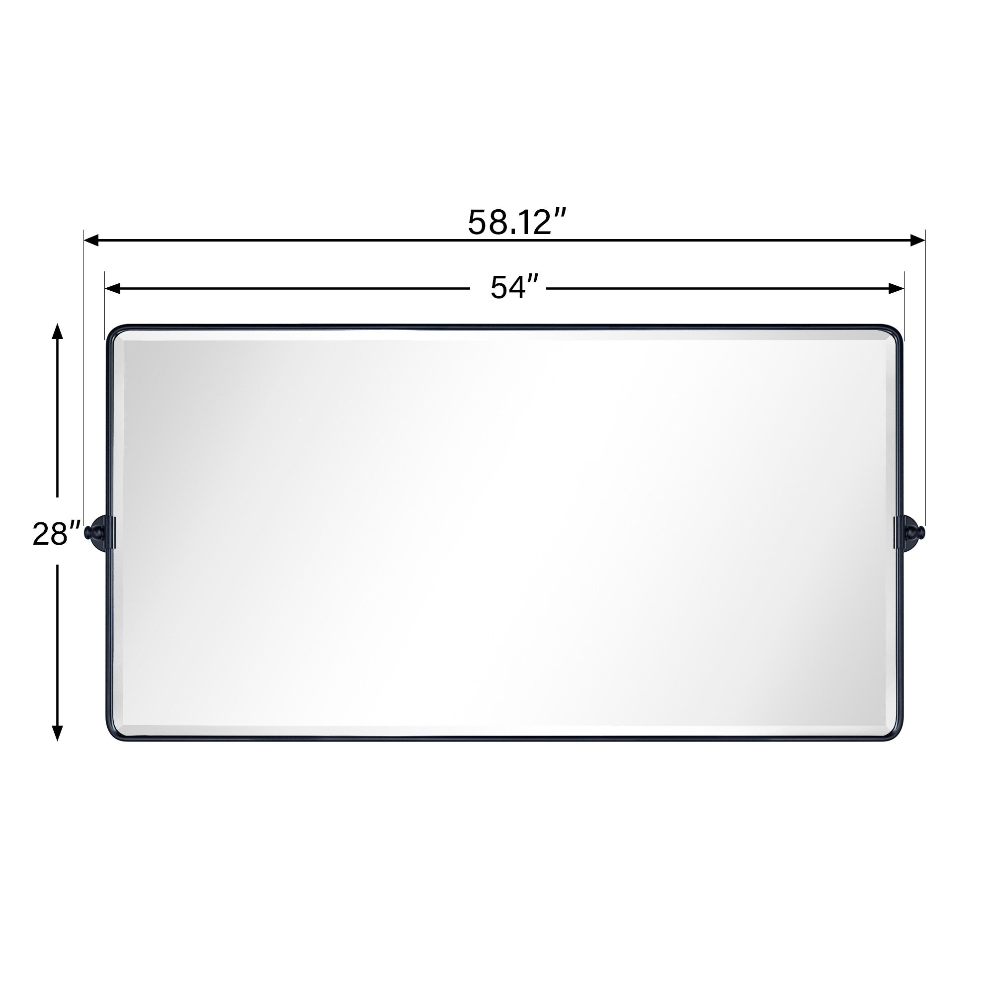 TEHOME Lutalo horizontal Beveled Bathroom / Vanity Mirror