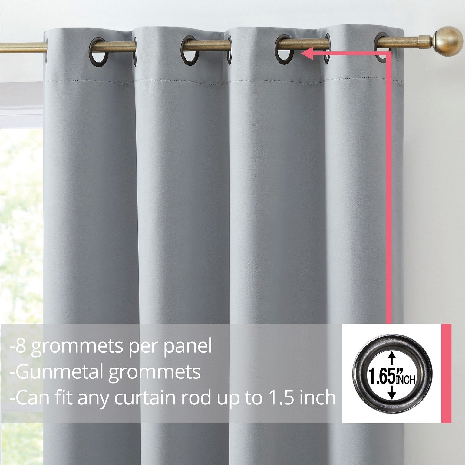 HLC.me Oxford Blackout Curtains - Thermal Insulated Window Treatment Grommet Panels, Set of 2