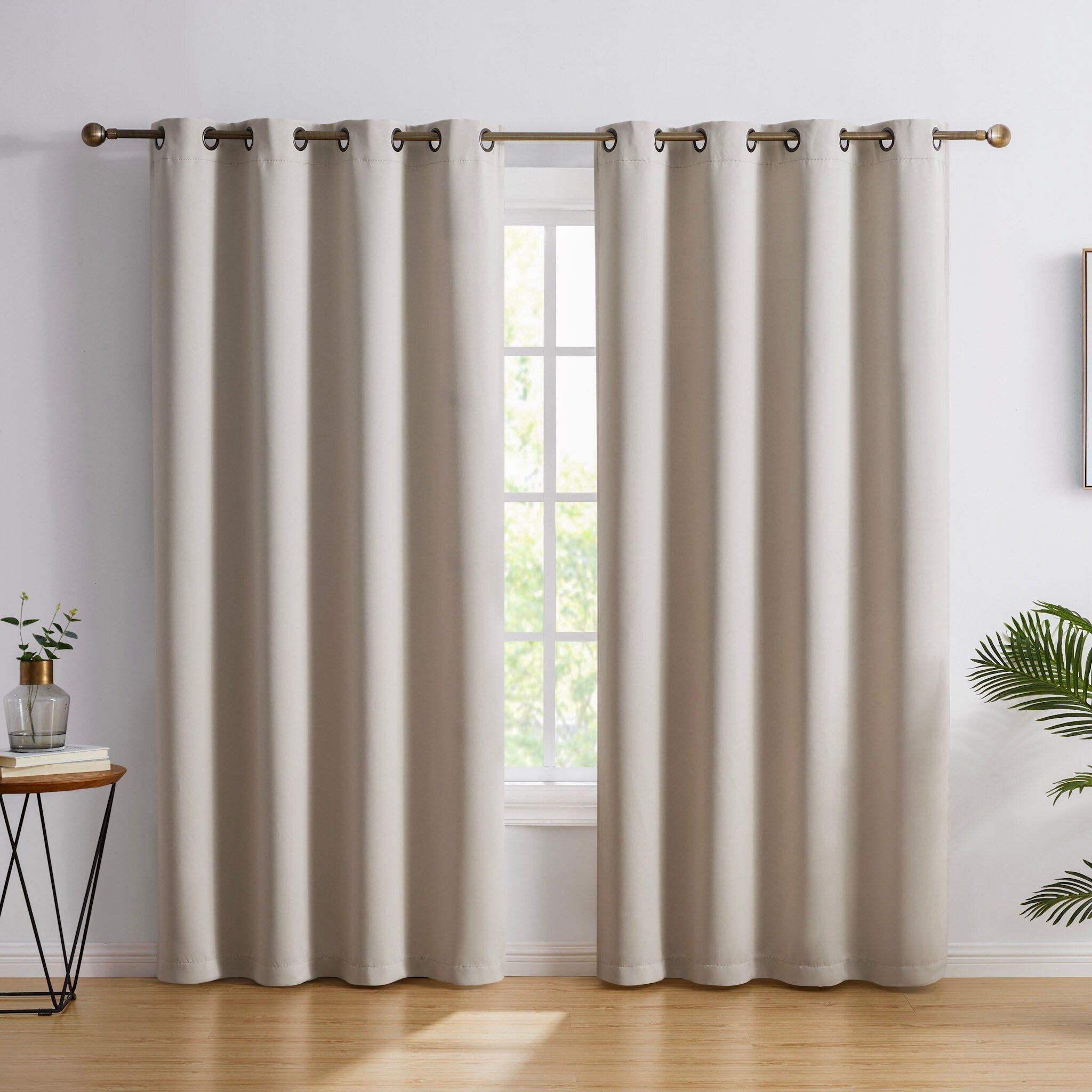 HLC.me Oxford Blackout Curtains - Thermal Insulated Window Treatment Grommet Panels, Set of 2