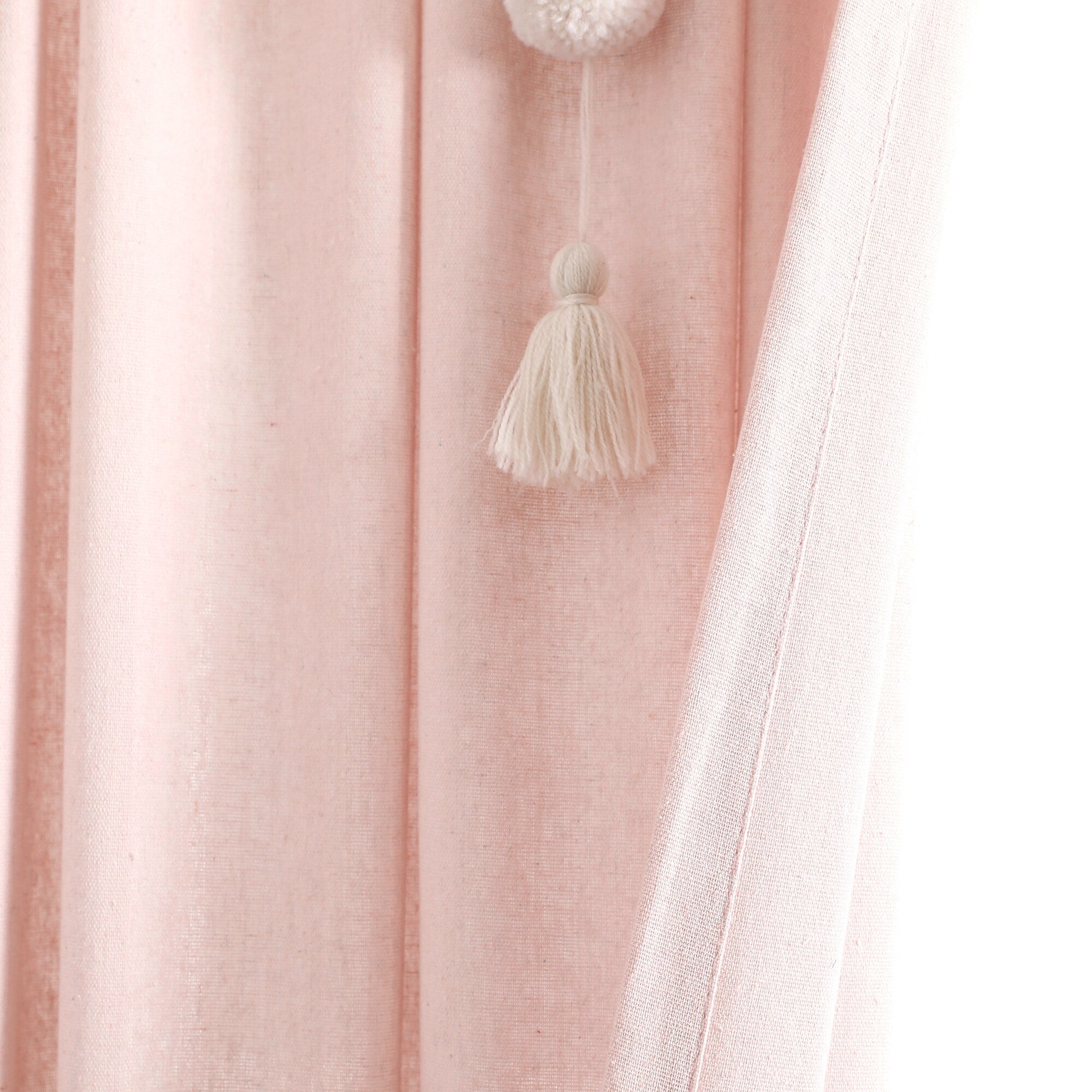 Lush Decor Boho Pom Pom Tassel Linen Window Curtain Panel (Single)