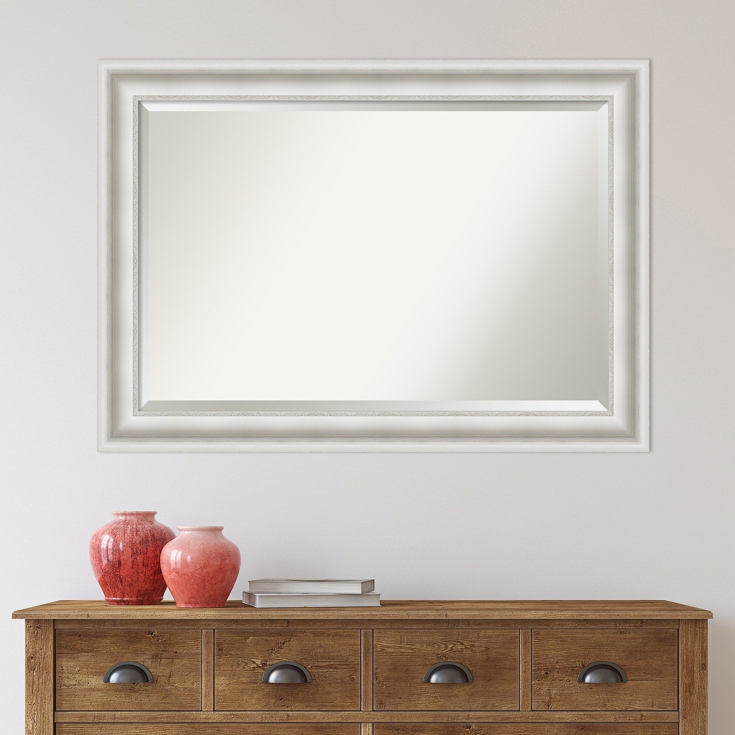 Beveled Bathroom Wall Mirror - Parlor White Frame