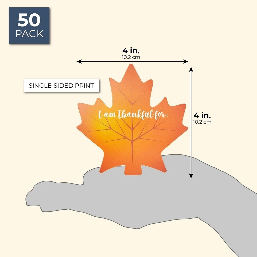 Thanksgiving Table Place Cards, Maple Leaf Cutouts (50 Count)