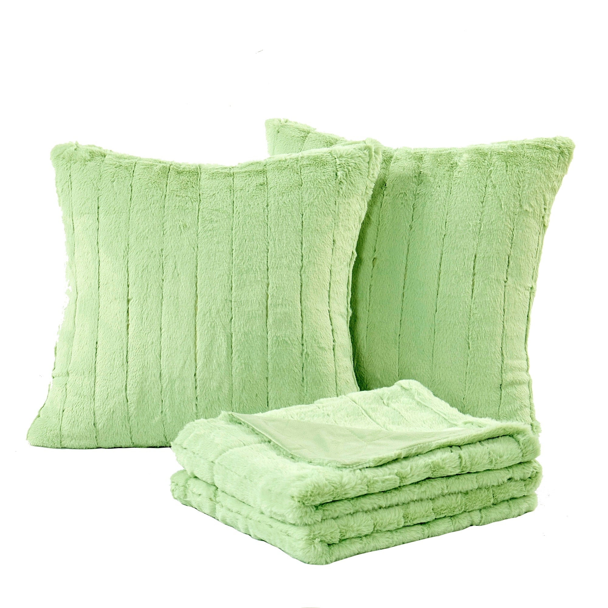 FakeFur Throw & 2 Pillow Shell Combo Set