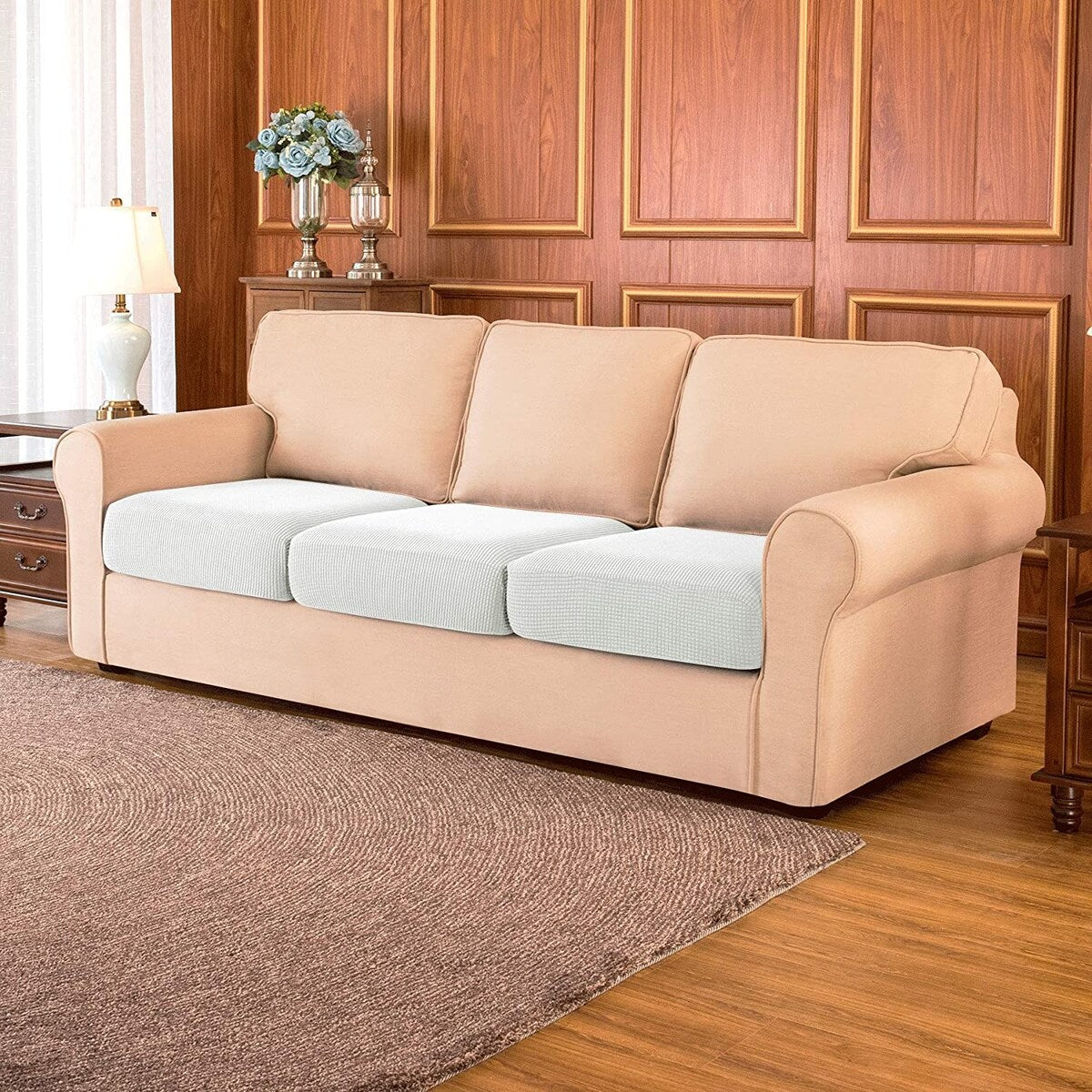 Subrtex 3-Piece Stretch Separate Sofa Cushion Cover Elastic Slipcover