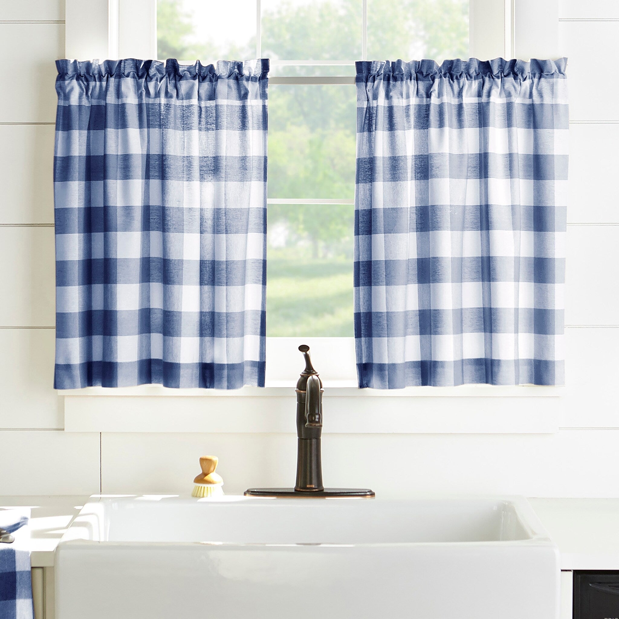 The Gray Barn Emily Gulch Buffalo Check Kitchen Curtain Tier Set