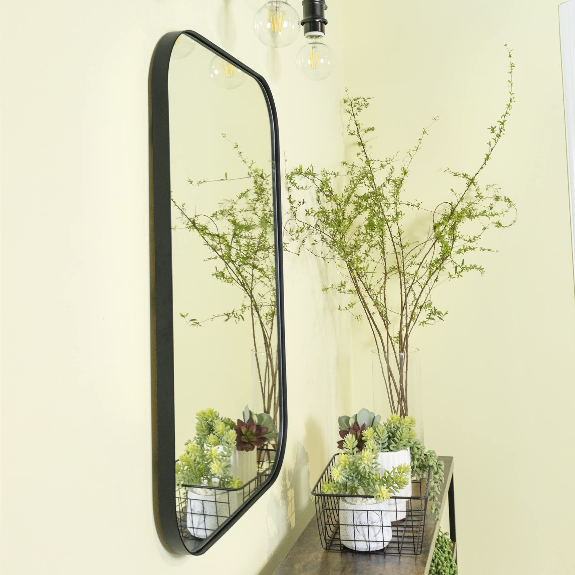 TEHOME Mid-Century Modern Chic Metal Rounded Wall Mirrors