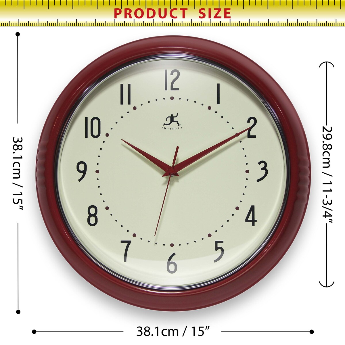 Round Retro Kitchen Wall Clock by Infinity Instruments