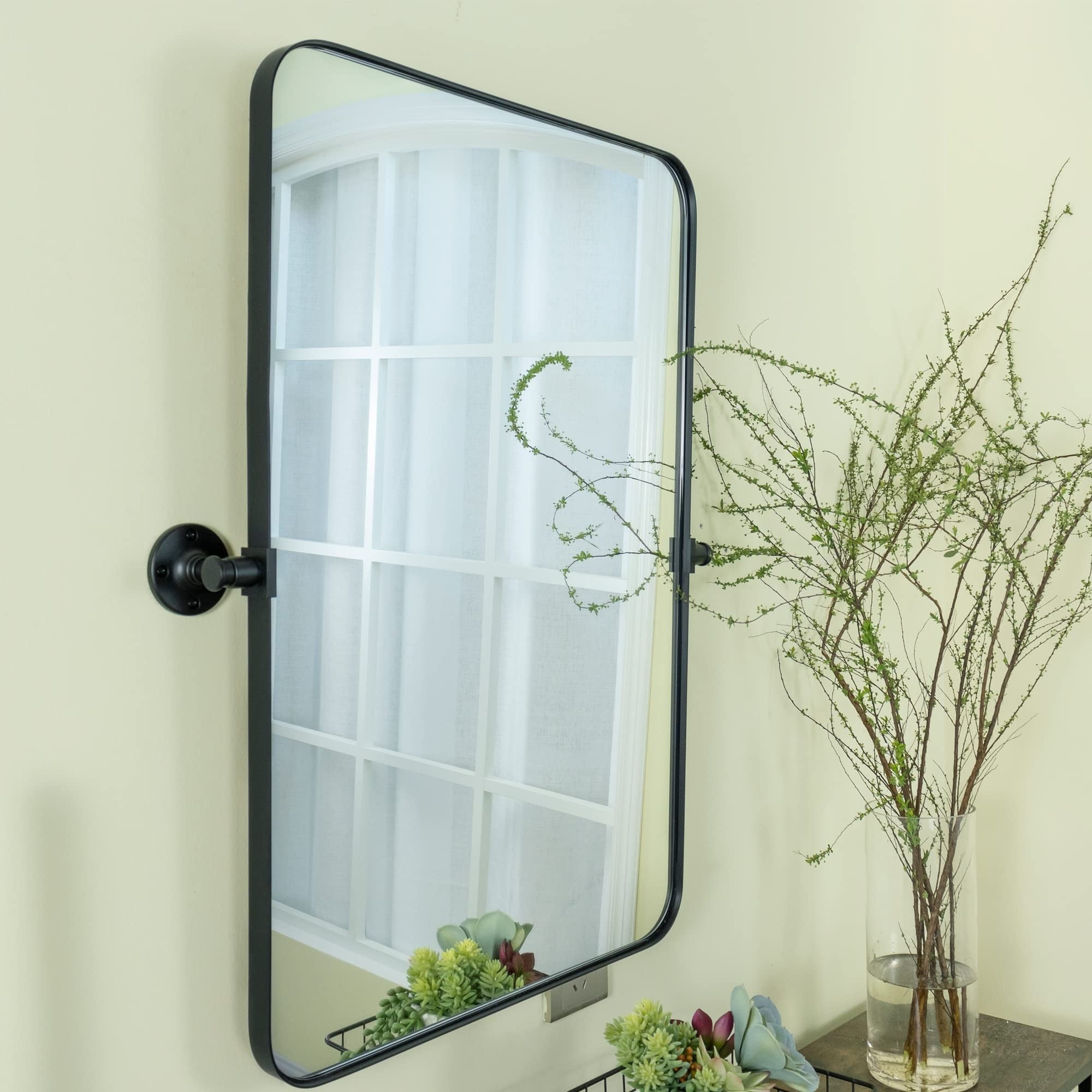 TEHOME Jonathan Rectangle Pivot Tilt Metal Wall Mirror