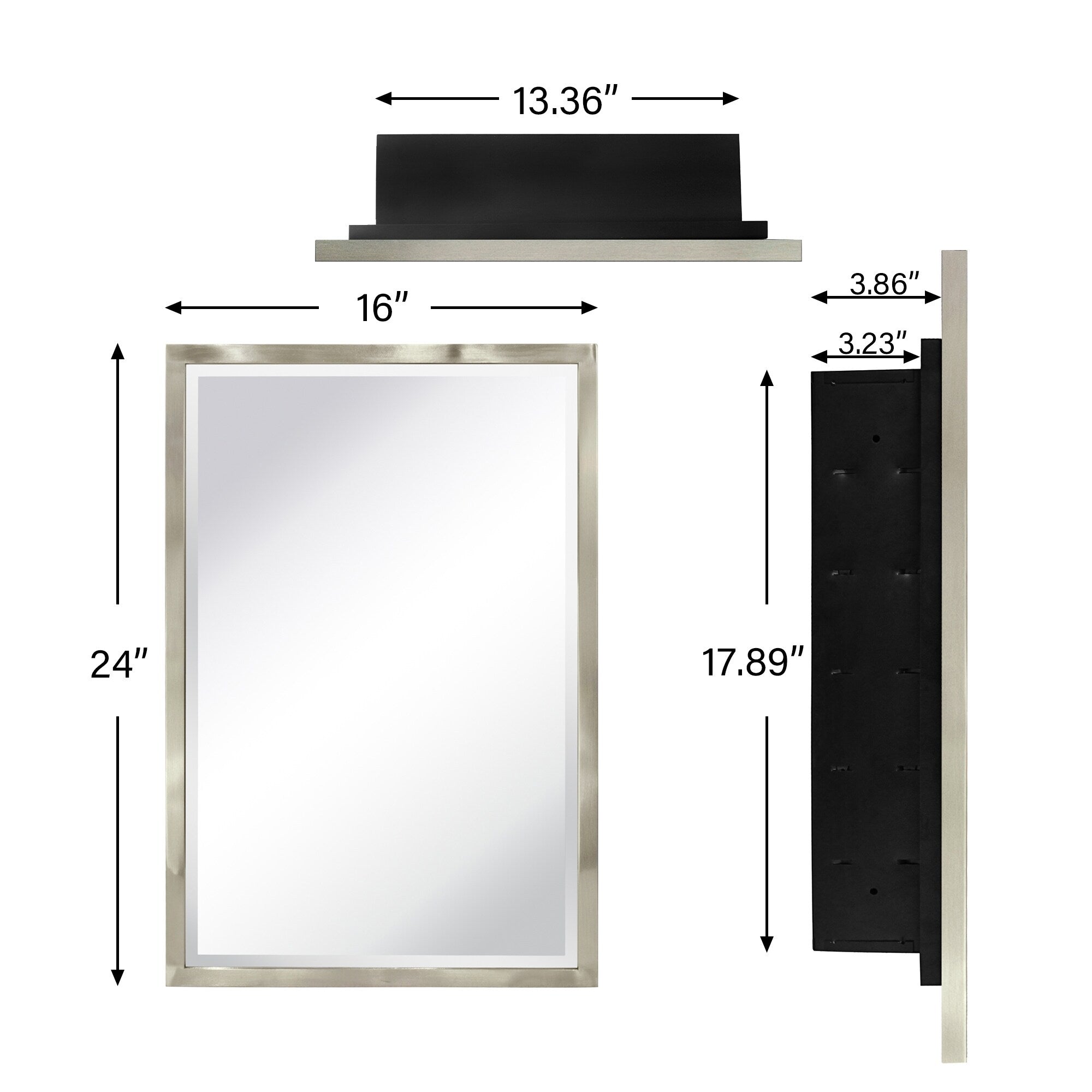 TEHOME Haddison Recessed Framed Medicine Cabinet with Mirror