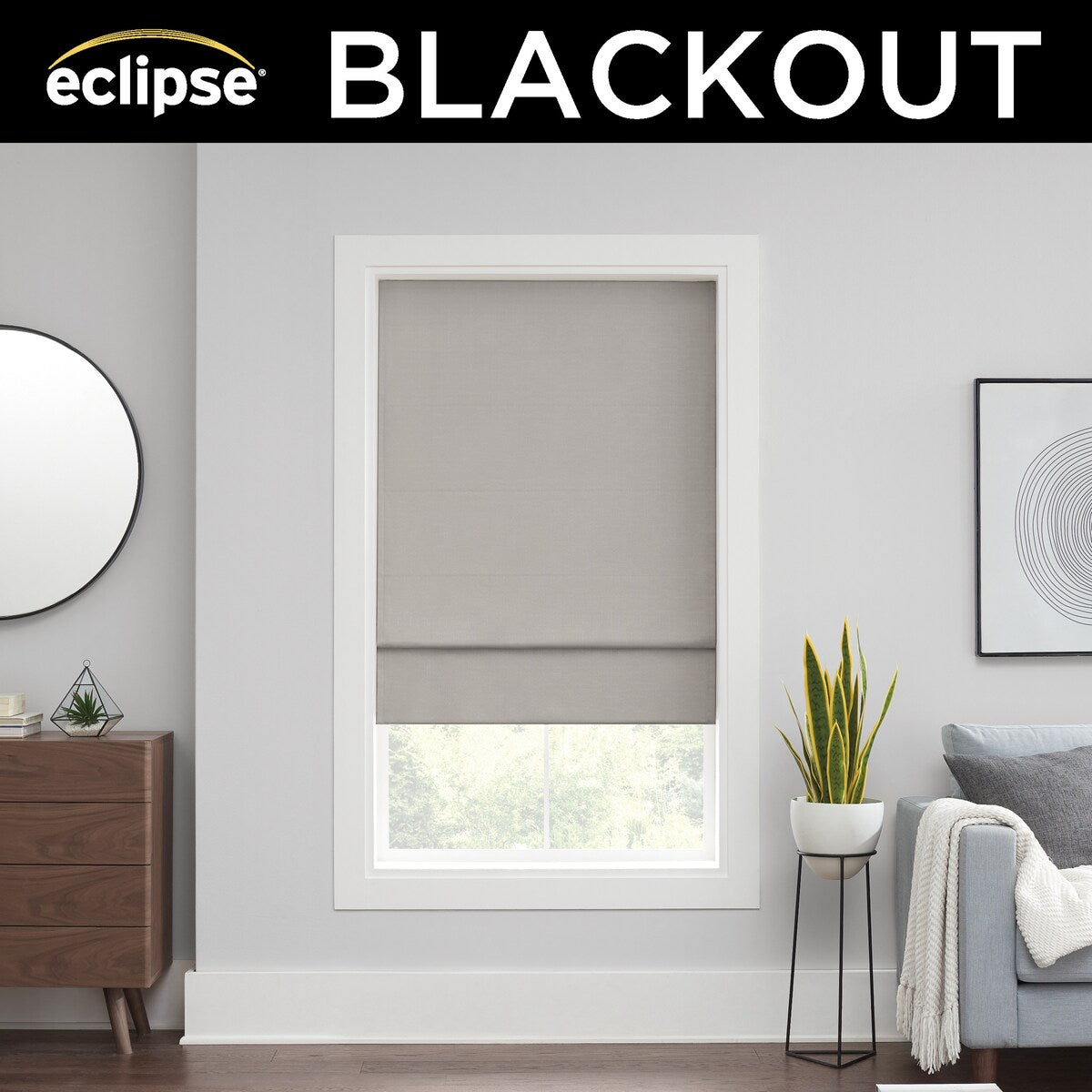 Eclipse Kylie Solid 100% Total Blackout Cordless Roman Shade