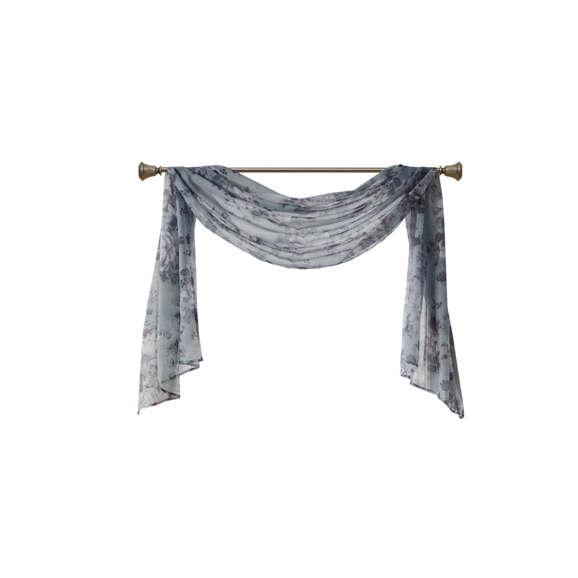 Madison Park Abelia Printed Floral Voile Sheer Scarf