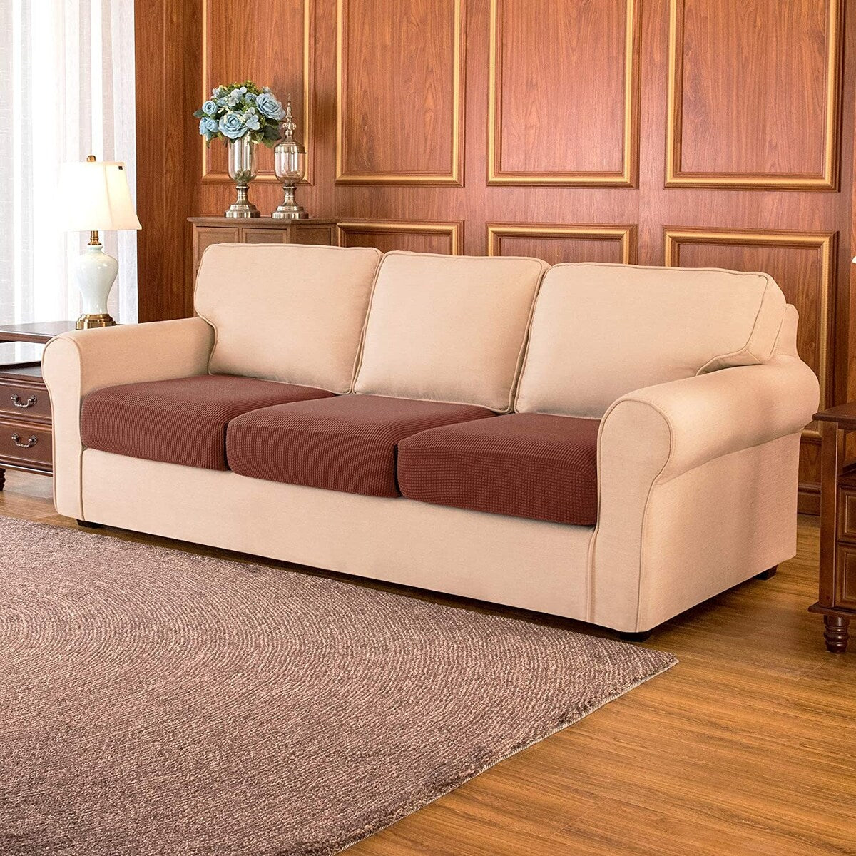 Subrtex 3-Piece Stretch Separate Sofa Cushion Cover Elastic Slipcover