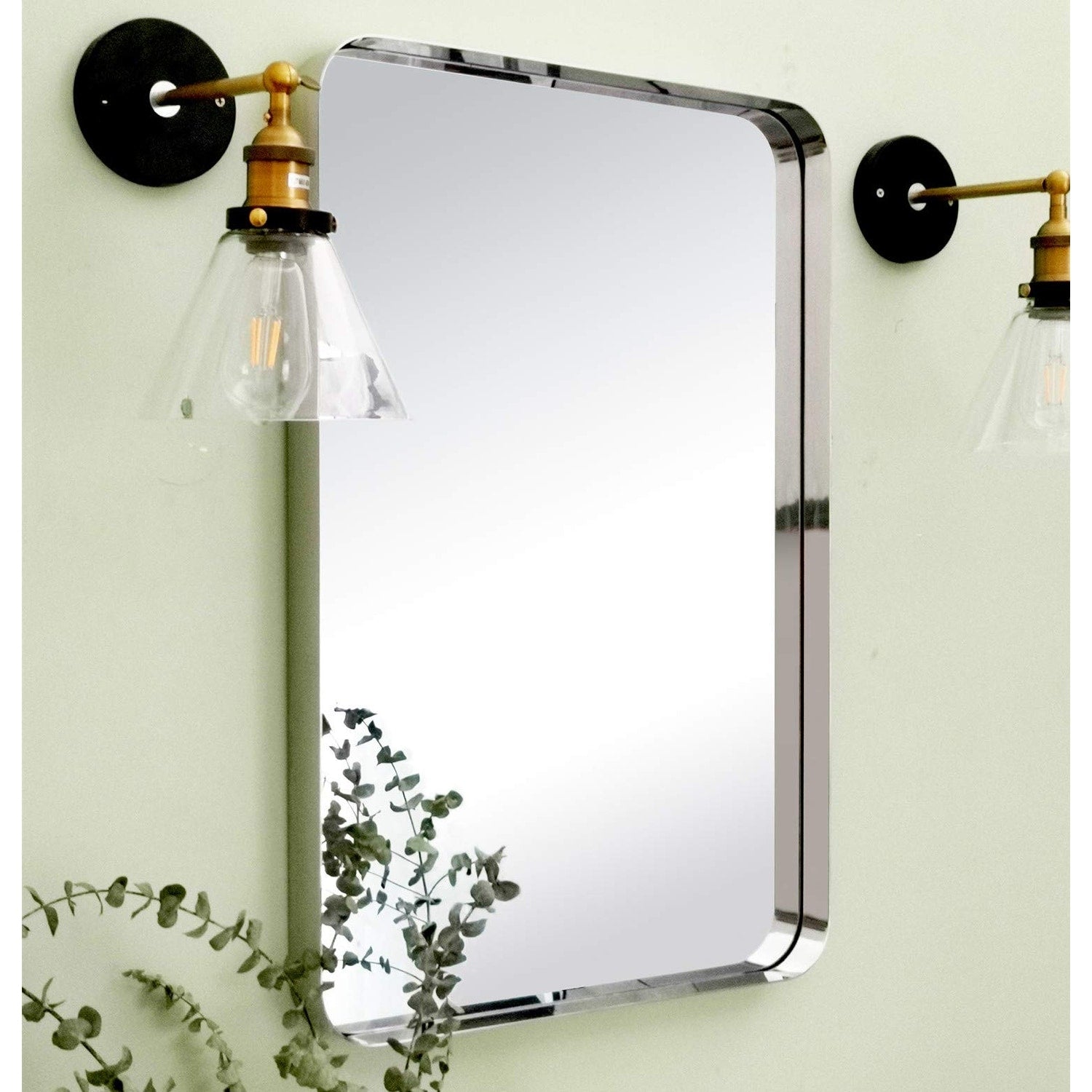 TEHOME Arthers Stainless Steel Metal Bathroom Vanity Wall Mirror