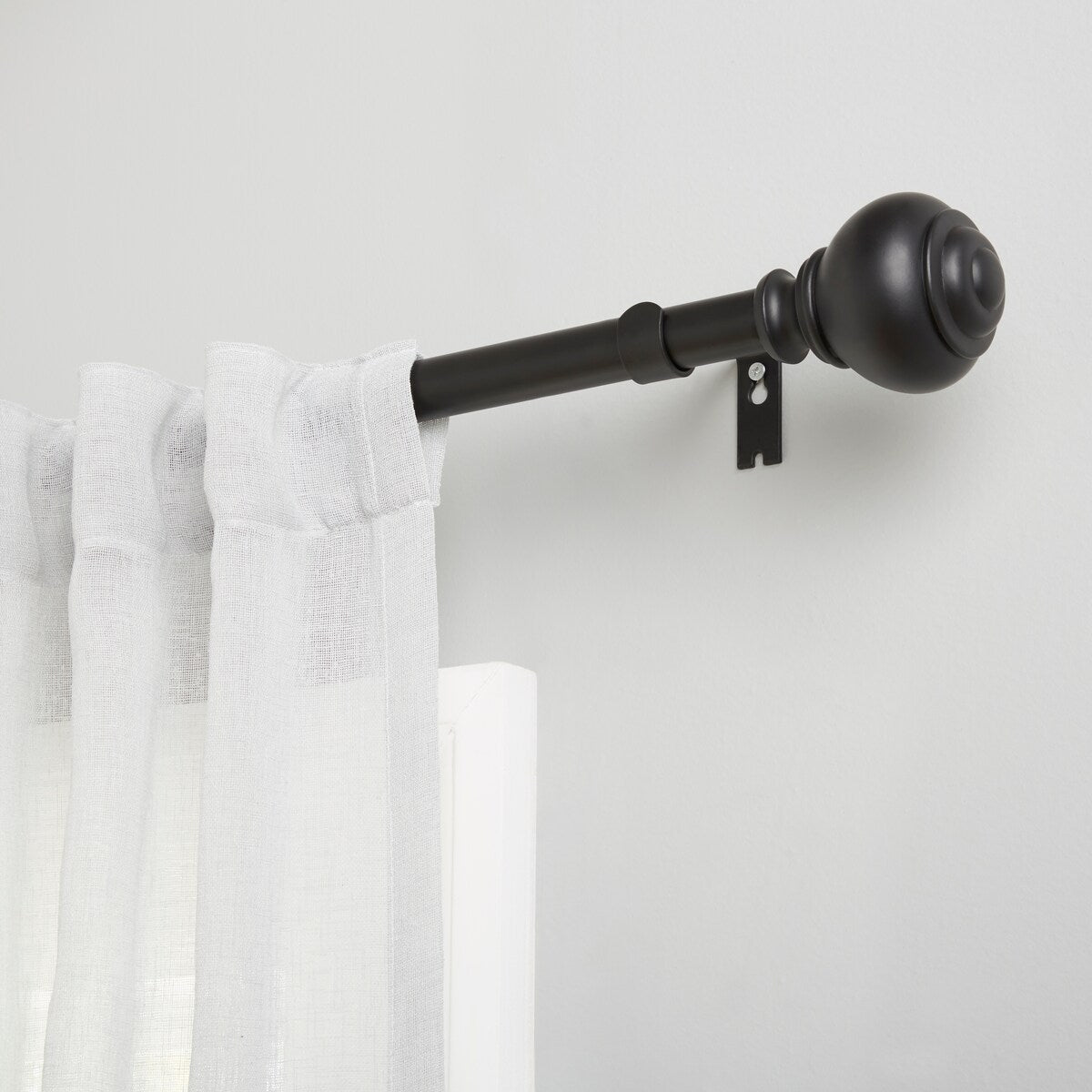 Lauren Ralph Lauren Markel 1 Adjustable Window Curtain Rod and Finial Set