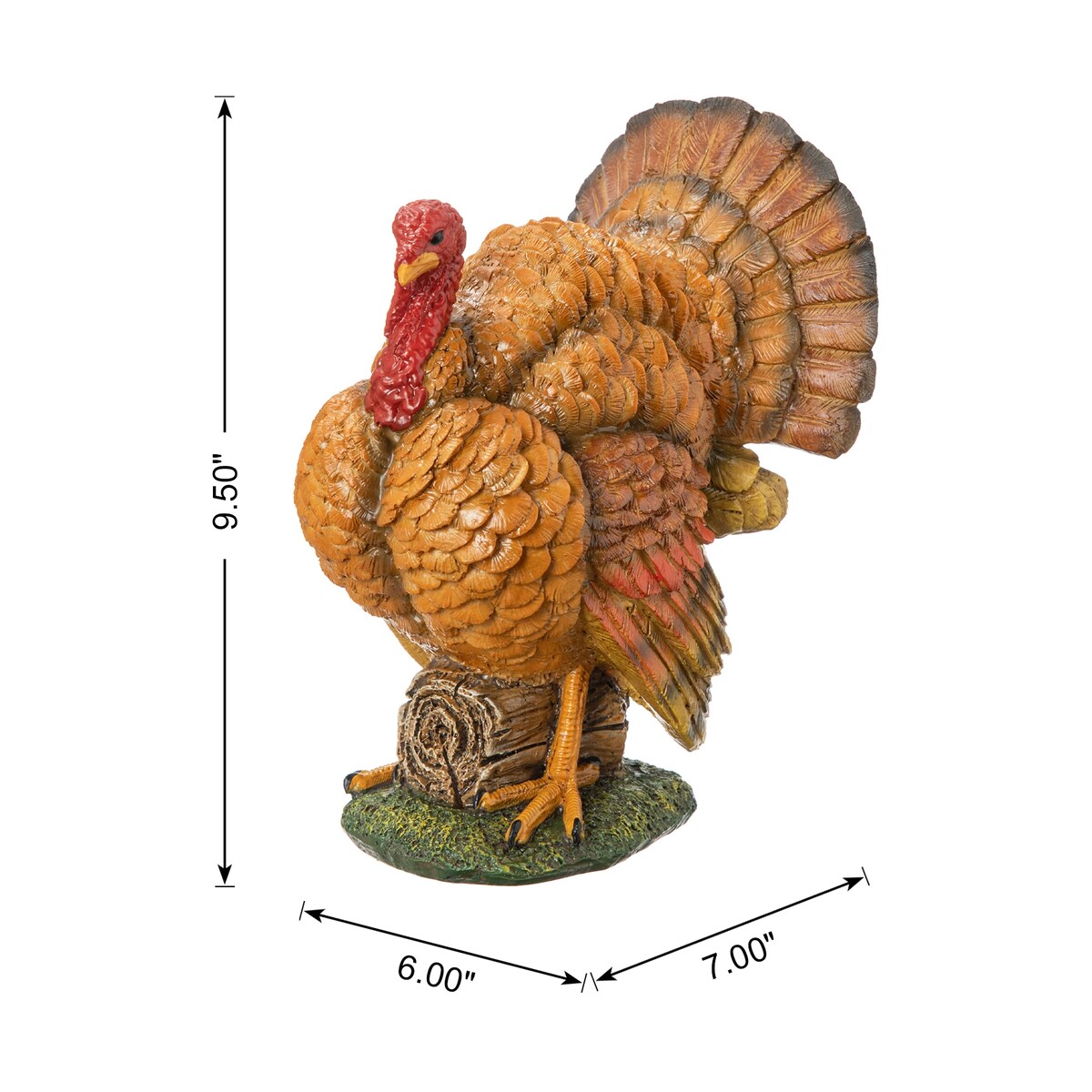 Glitzhome 9.5H Thanksgiving Resin Turkey Table Decor