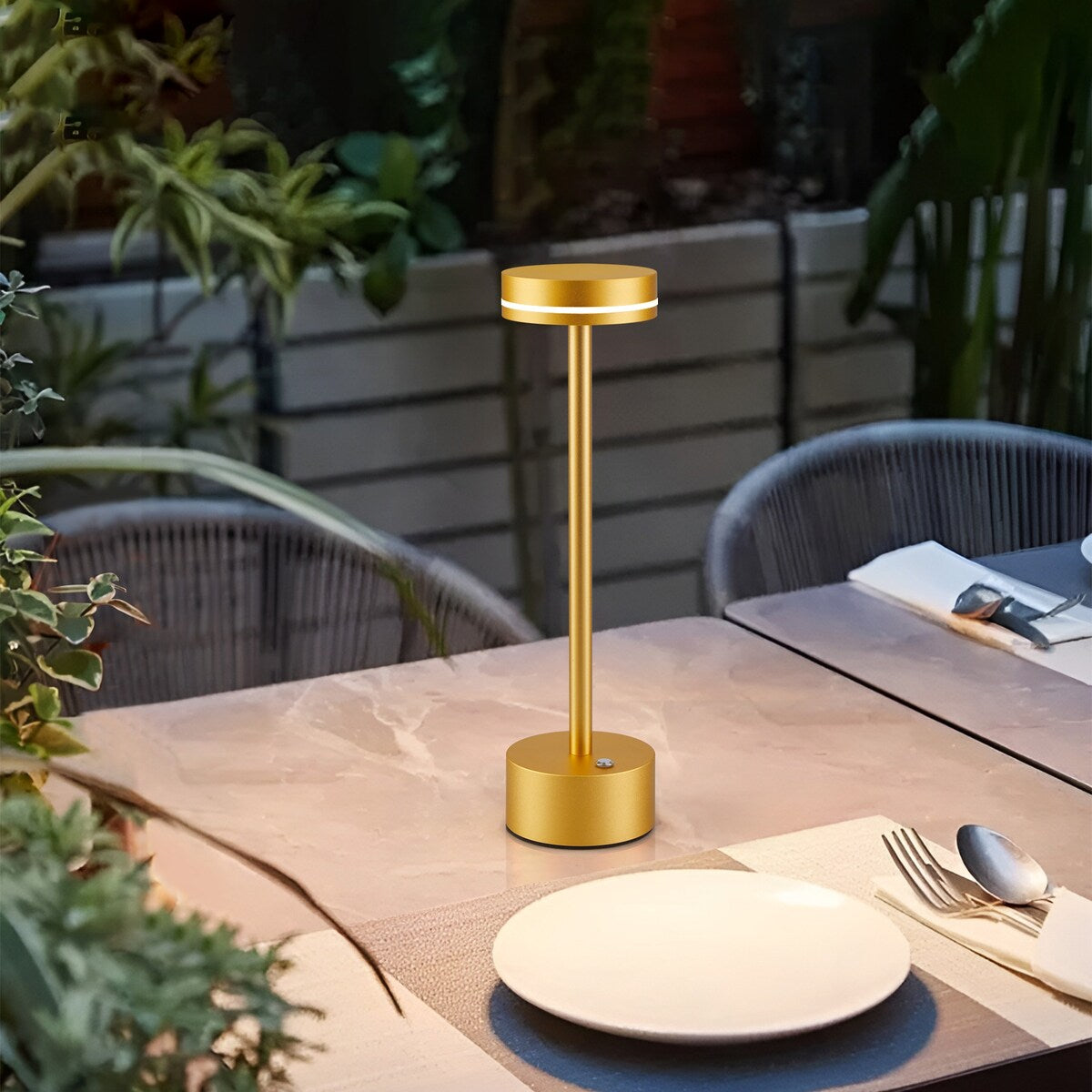 Sci-fi Nordic USB Rechargeable Table Lamp, Touch Controlled Light with Dimmable for Bedroom, Bars, Restaurants, Home