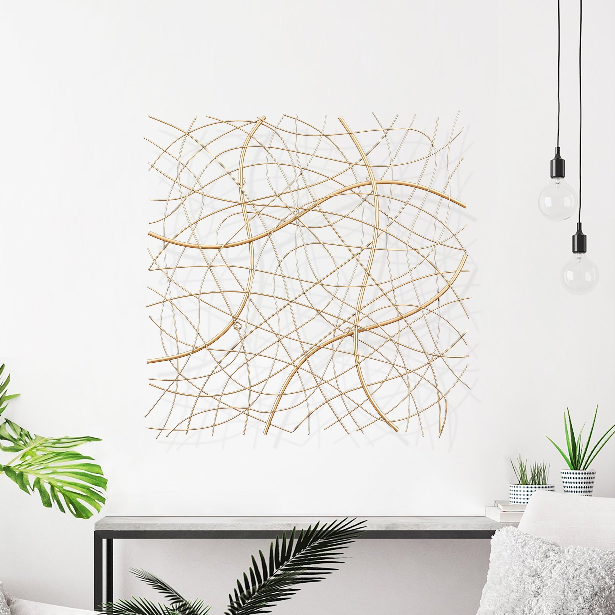 Gold Abstract Metal Modern Wall Art Decoration