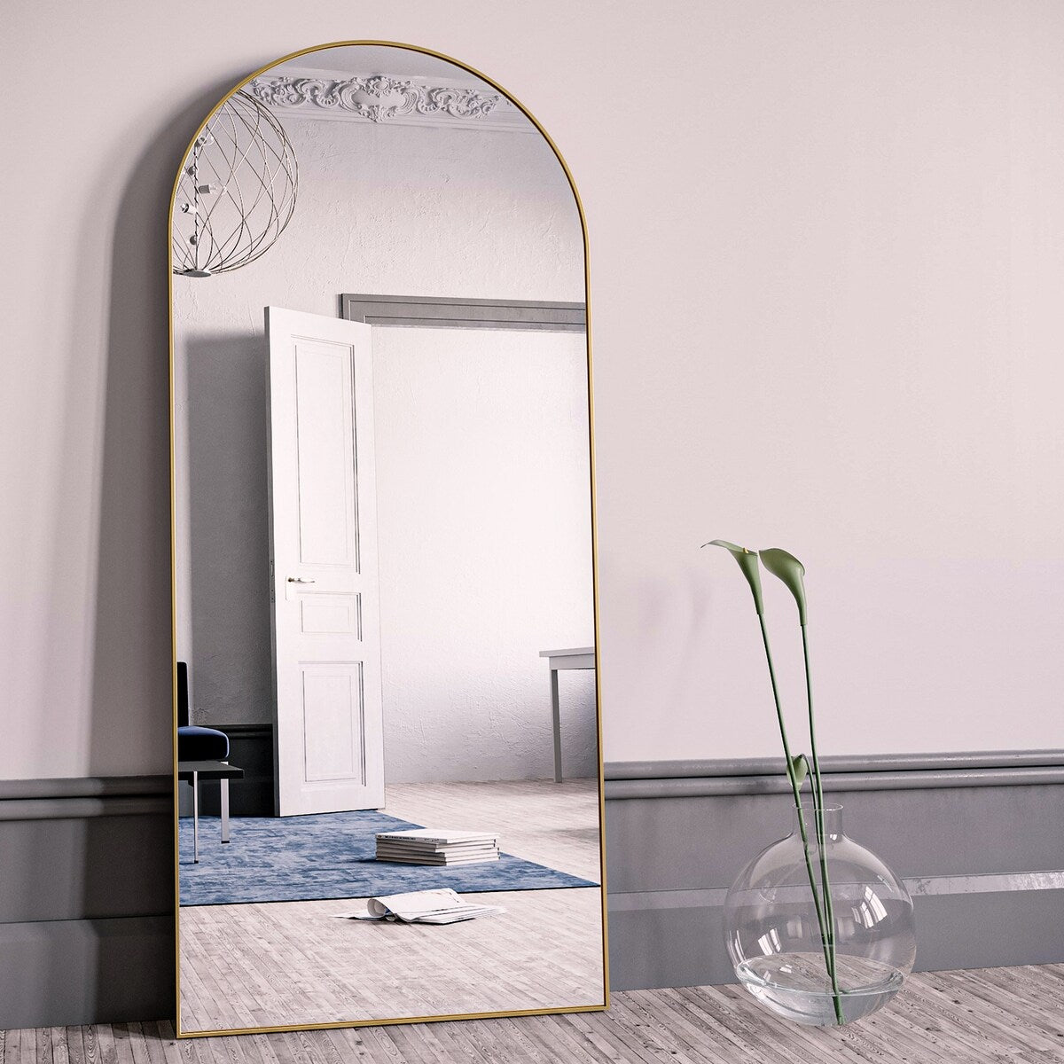 Arched Full Length Floor Mirror Full Body Standing Mirror Wall Decor