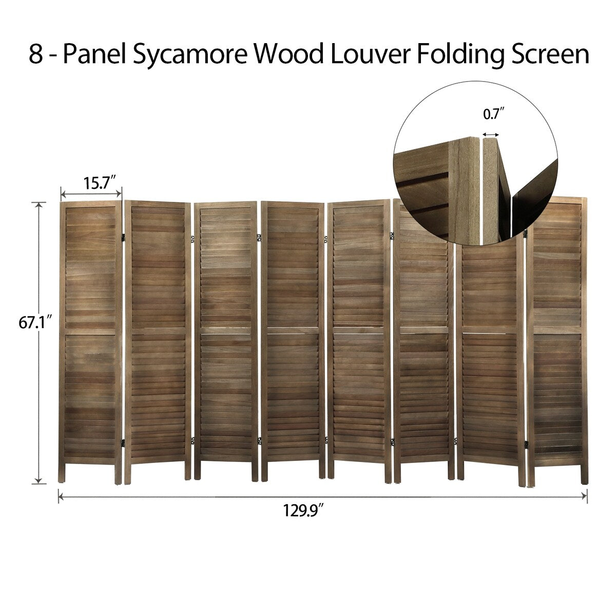 Paneled Wood Room Divider Folding Screen Privacy Screen Partition