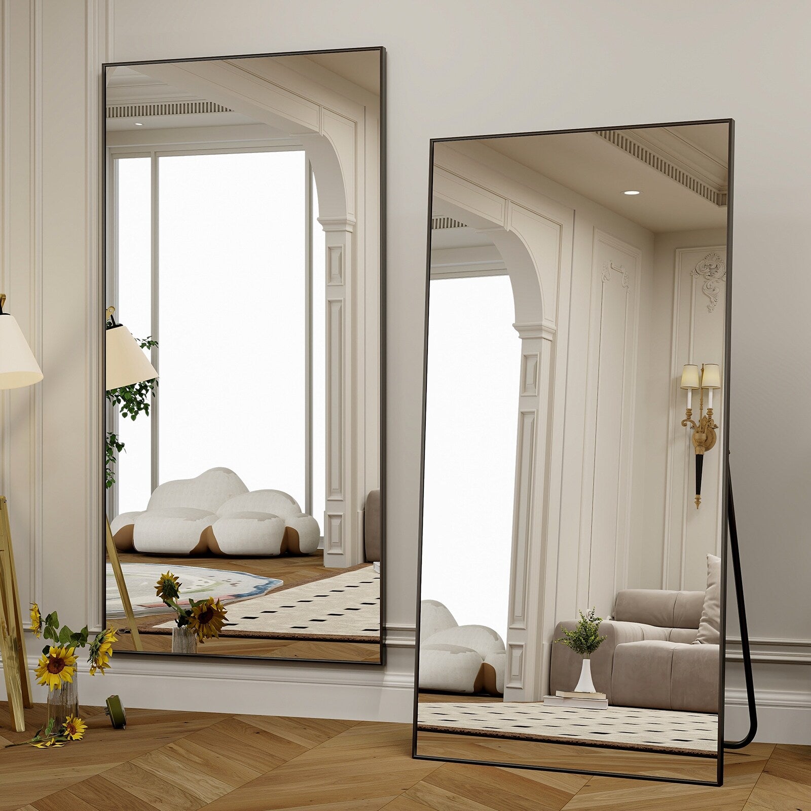 Large Standing Full Length Mirror Wall Decor for Hanging