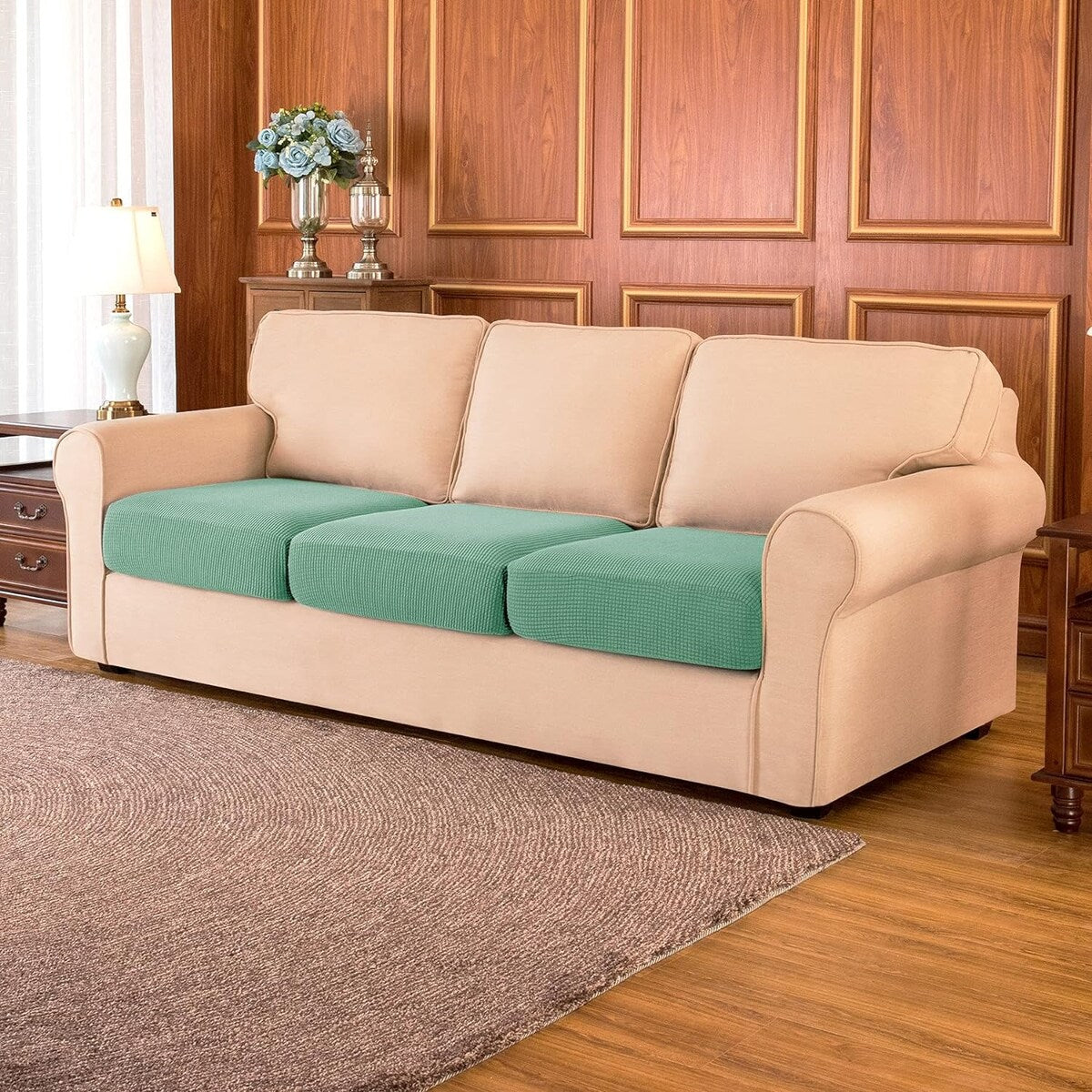 Subrtex 3-Piece Stretch Separate Sofa Cushion Cover Elastic Slipcover