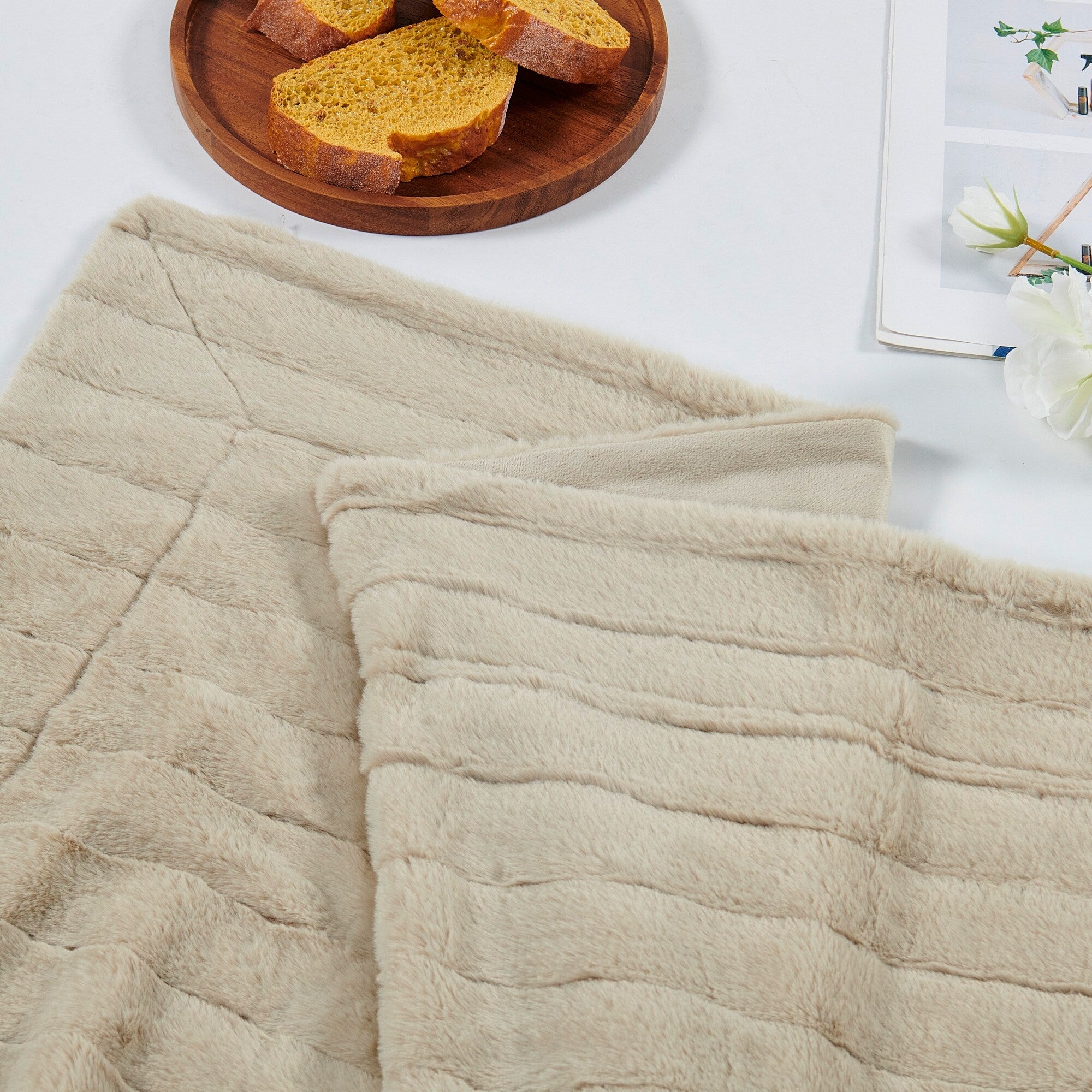 FakeFur Throw & 2 Pillow Shell Combo Set