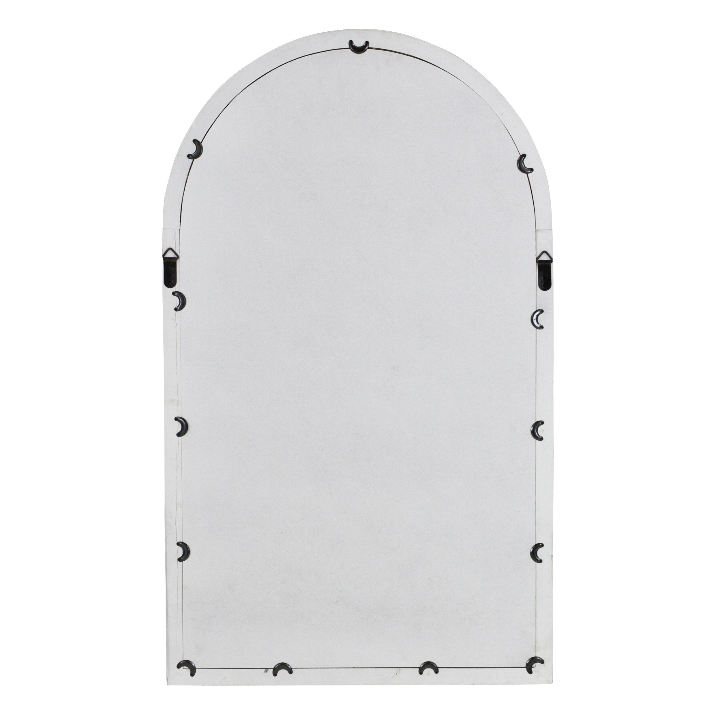 Distressed White Wood Arched Window Wall Mirror, 25 x 42