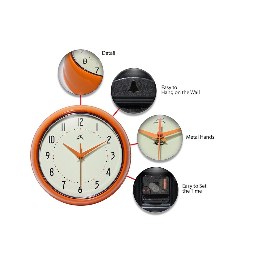 Round Retro Kitchen Wall Clock by Infinity Instruments