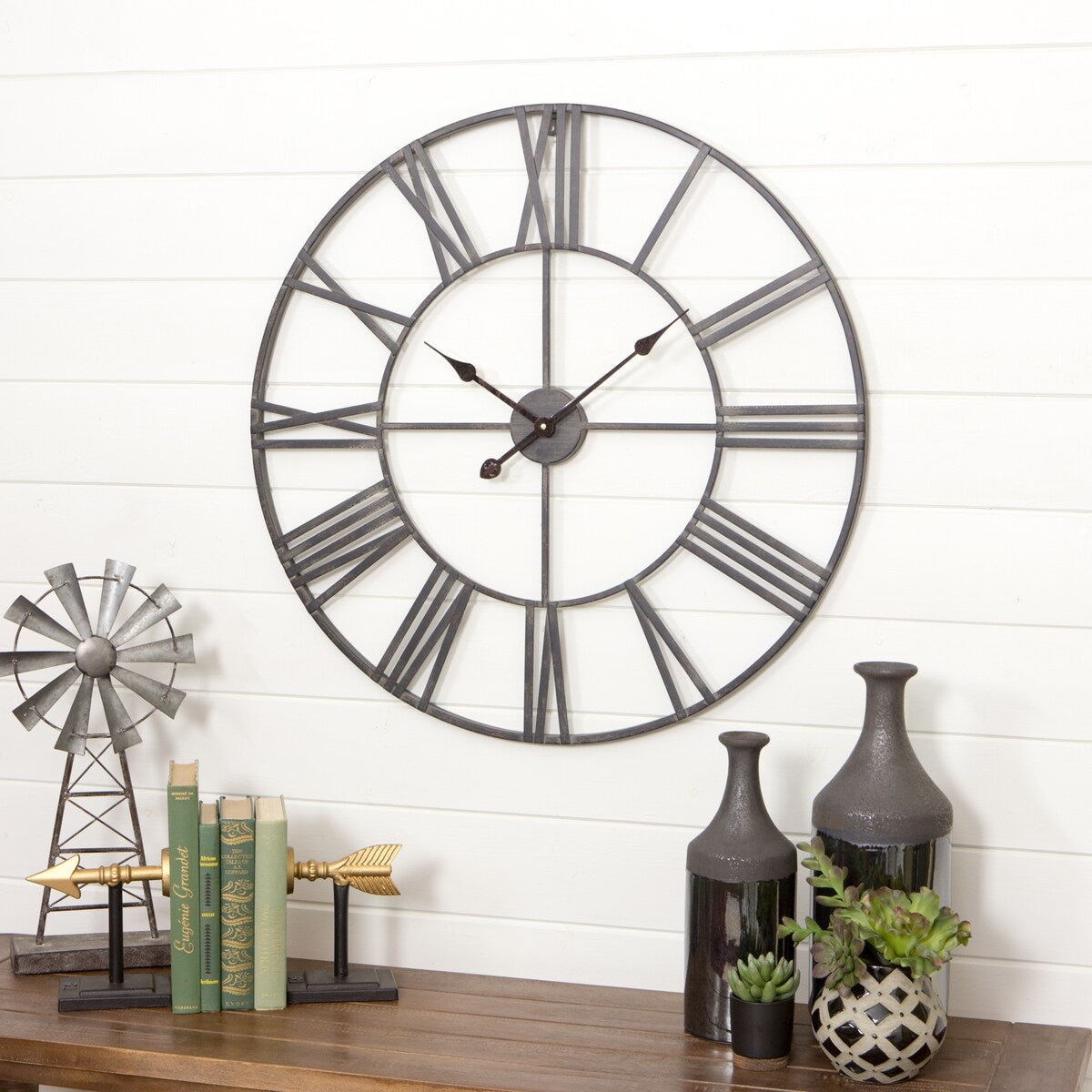 Solange Round Metal Wall Clock