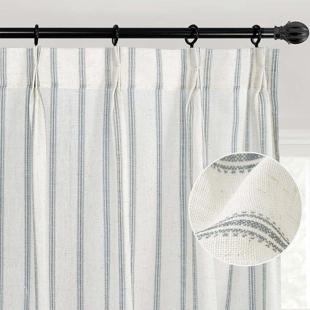 DriftAway Farmhouse Linen Blend Blackout Curtains