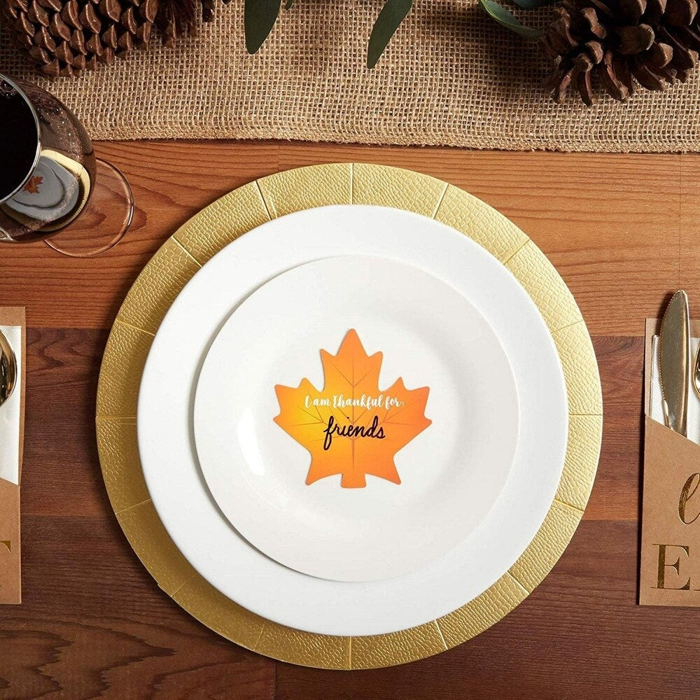 Thanksgiving Table Place Cards, Maple Leaf Cutouts (50 Count)