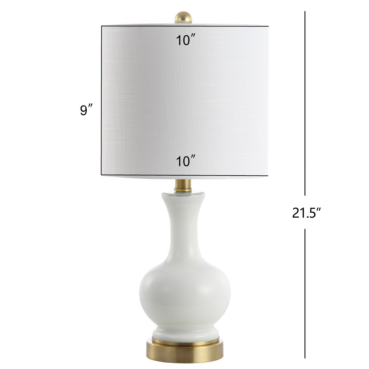 Vermont 22 Glass/Metal LED Table Lamp, White (Set of 2) by JONATHAN Y