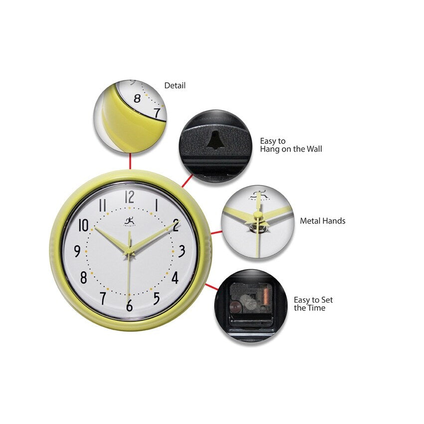 Round Retro Kitchen Wall Clock by Infinity Instruments