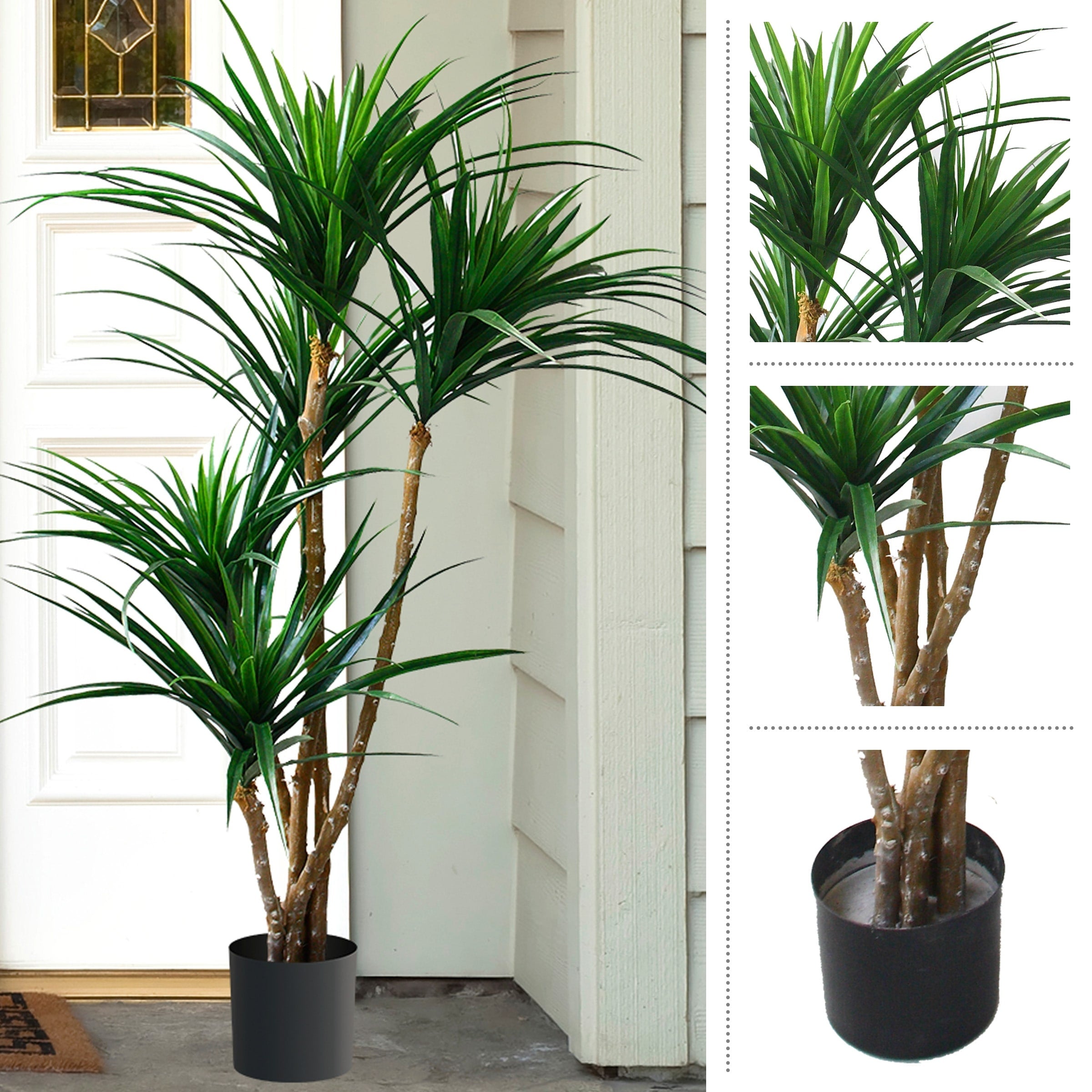 Tropical UV Resistant Yucana Artificial Tree with Rubber Leaves and Natural