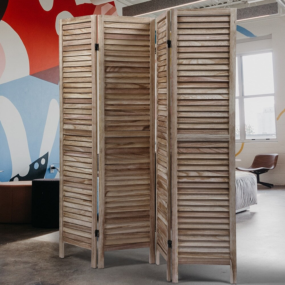 Paneled Wood Room Divider Folding Screen Privacy Screen Partition