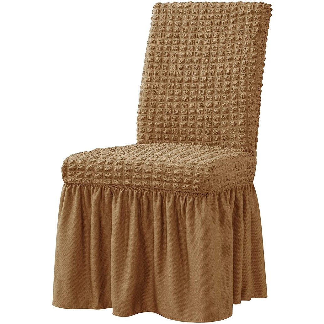 Subrtex Set-of-4 Stretch Dining Chair Cover Ruffle Skirt Slipcovers